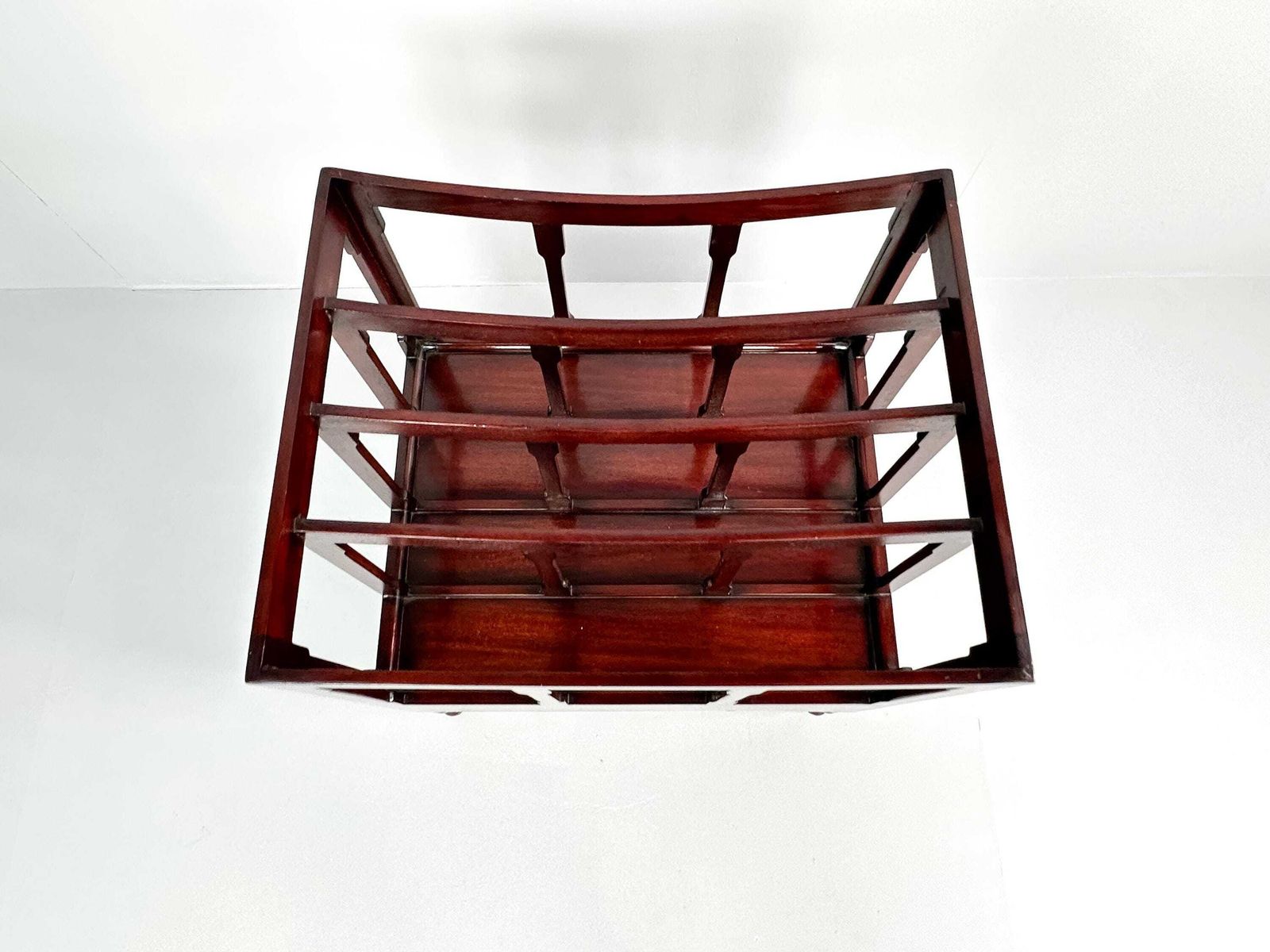 Vintage Mobile Magazine Rack With Walnut Veneer, England, Late 20th Century photo vintage