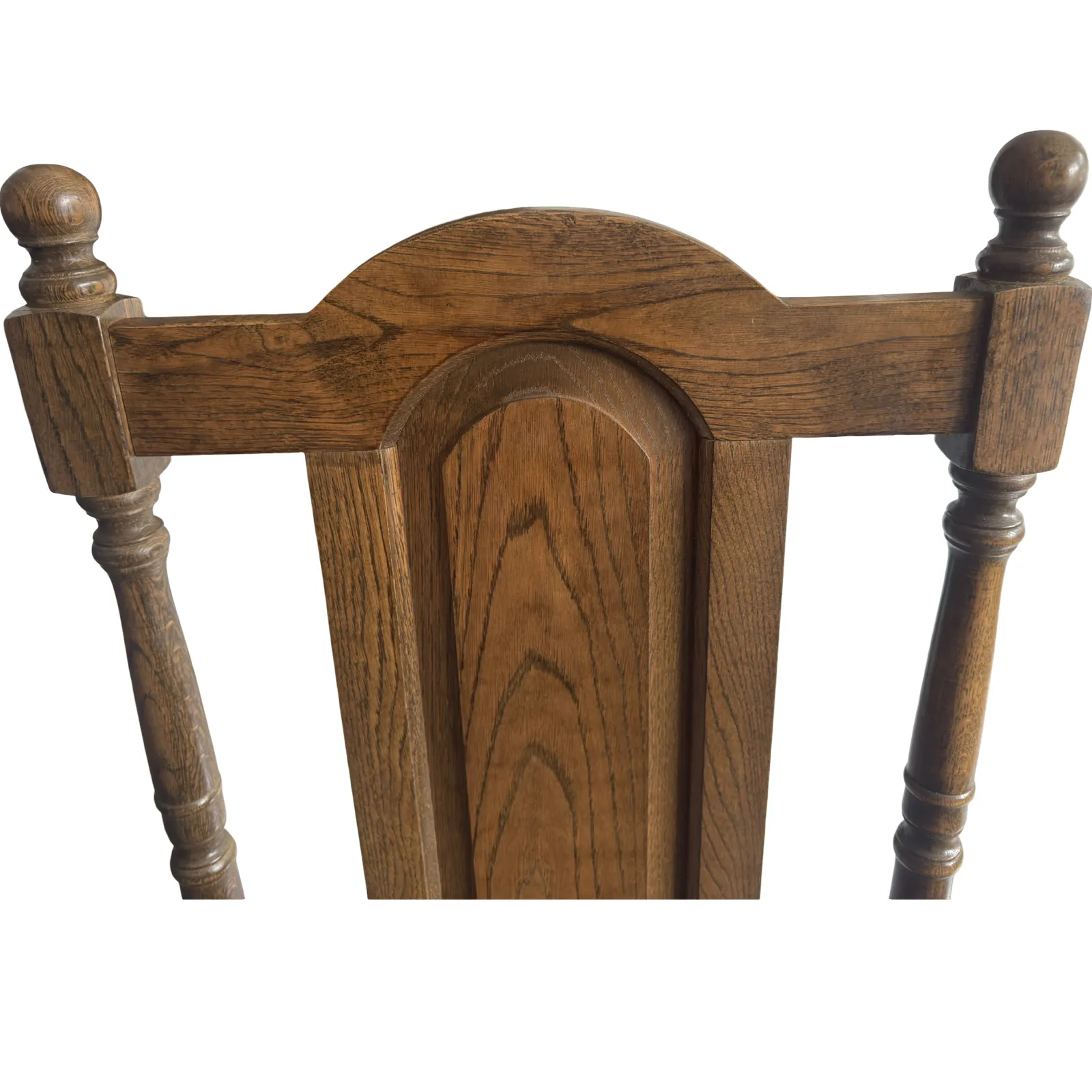 Set Of 4 Oak Chairs Antique Style Solid Wood And Leather Seats Chairs photo Furniture