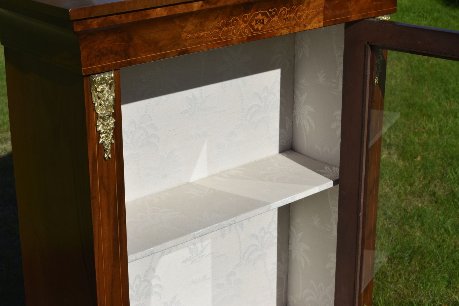 photo for sale Victorian Walnut Inlaid Cabinet