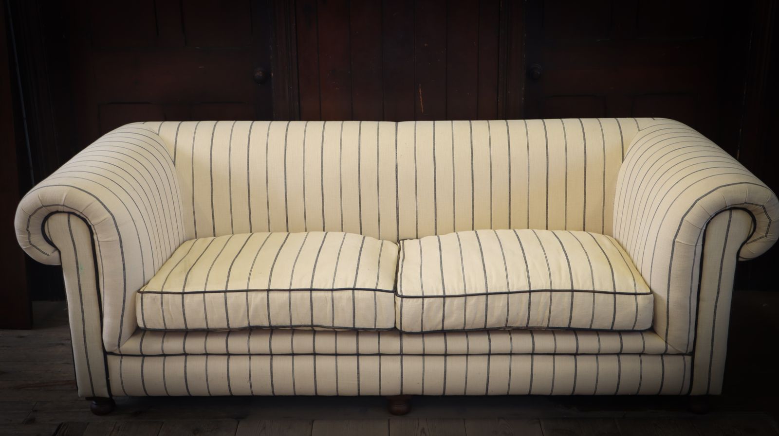 Superb Timothy Oulton Westminster Feather 2.5 Seater Leather Sofa Nautical Linen photo Furniture
