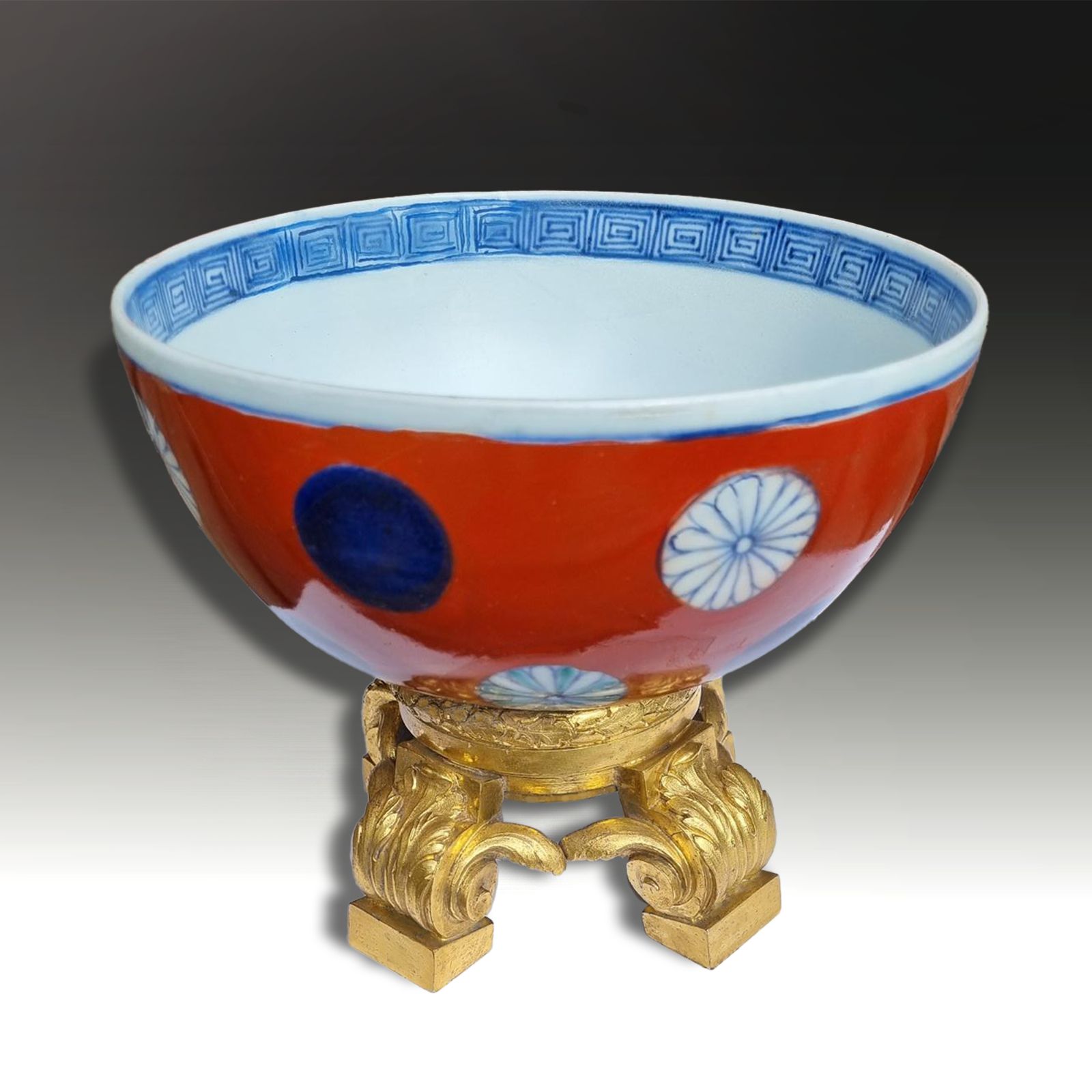 18th Century Chinese Imari Bowl Ormolu Mounted French Louis XVI  Exceptional photo furniture