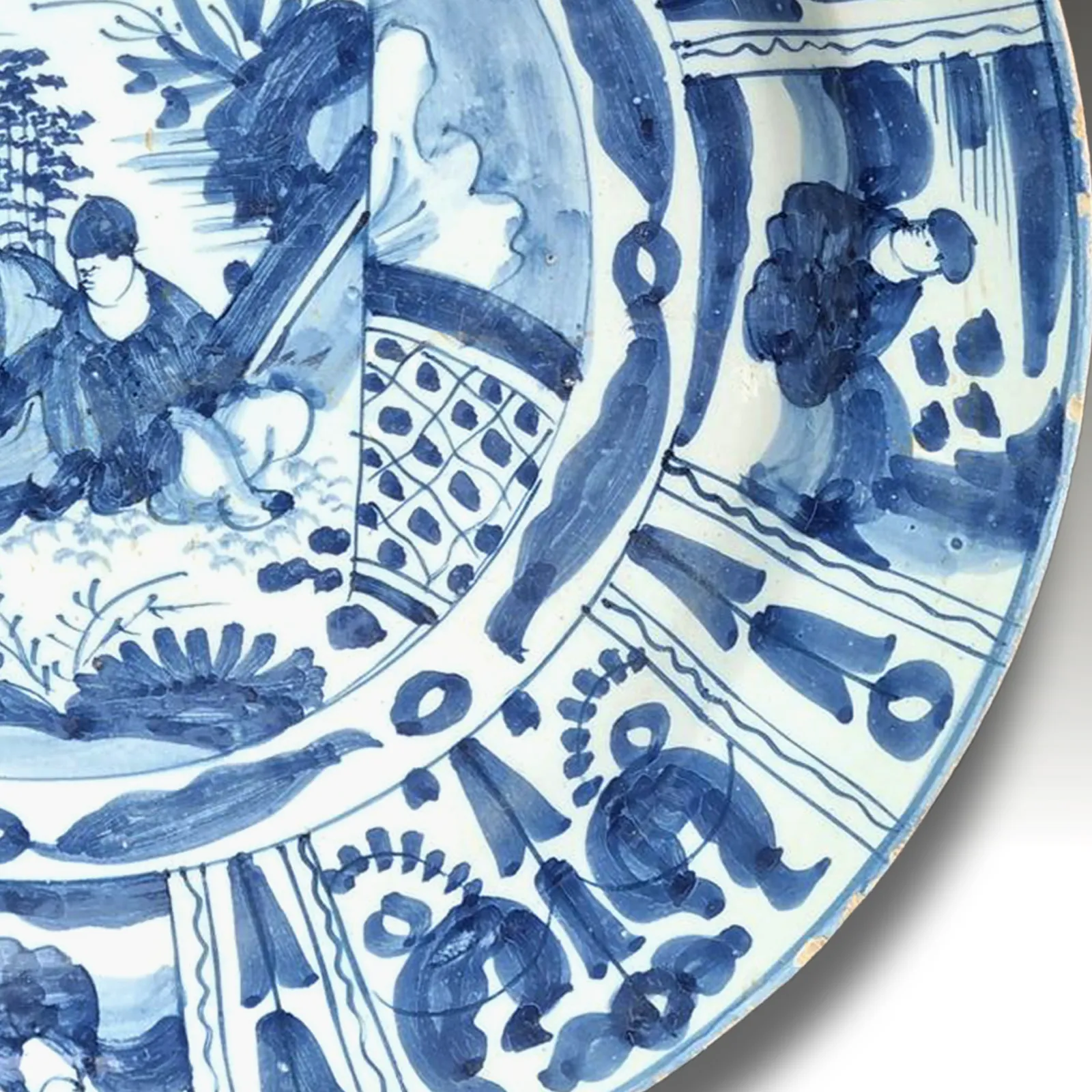 Delft  Early Kraak Charger Late 17th C English? Magnificent Quality 34cm D photo Home Decor
