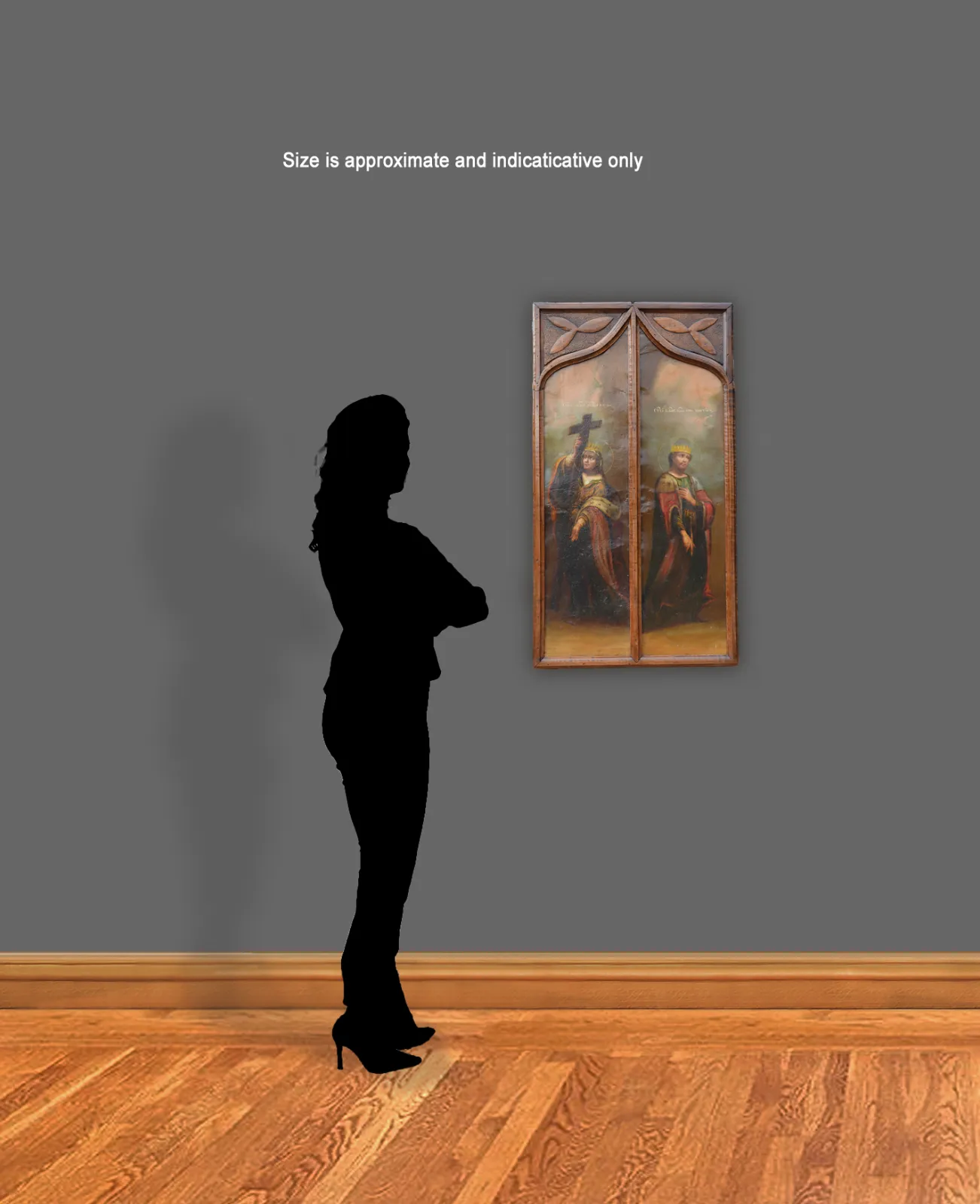 Rare Early Russian Icon Paintings On Copper Set In A Gothic Arts & Crafts Frame photo for sale