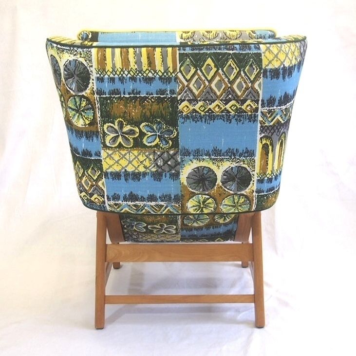 Scandi Style Lounge Chair, Restyled And Recovered In Vintage Fabric photo 1100.0