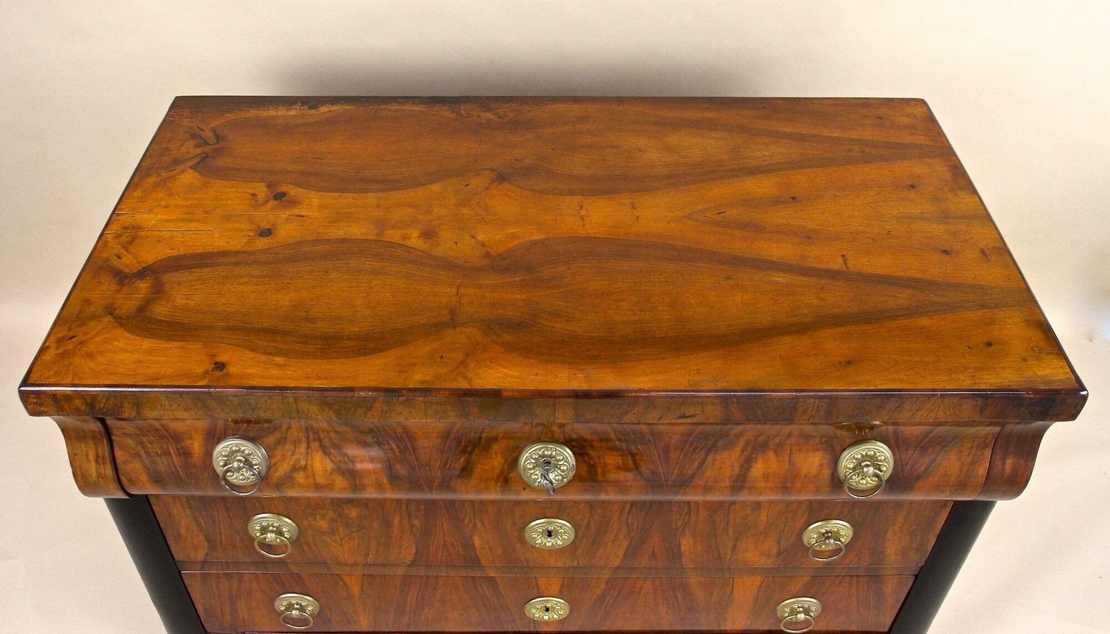 19th Century Biedermeier Chest Of Drawers/ Commmode, Hand Polished, At Ca. 1825 photo Furniture