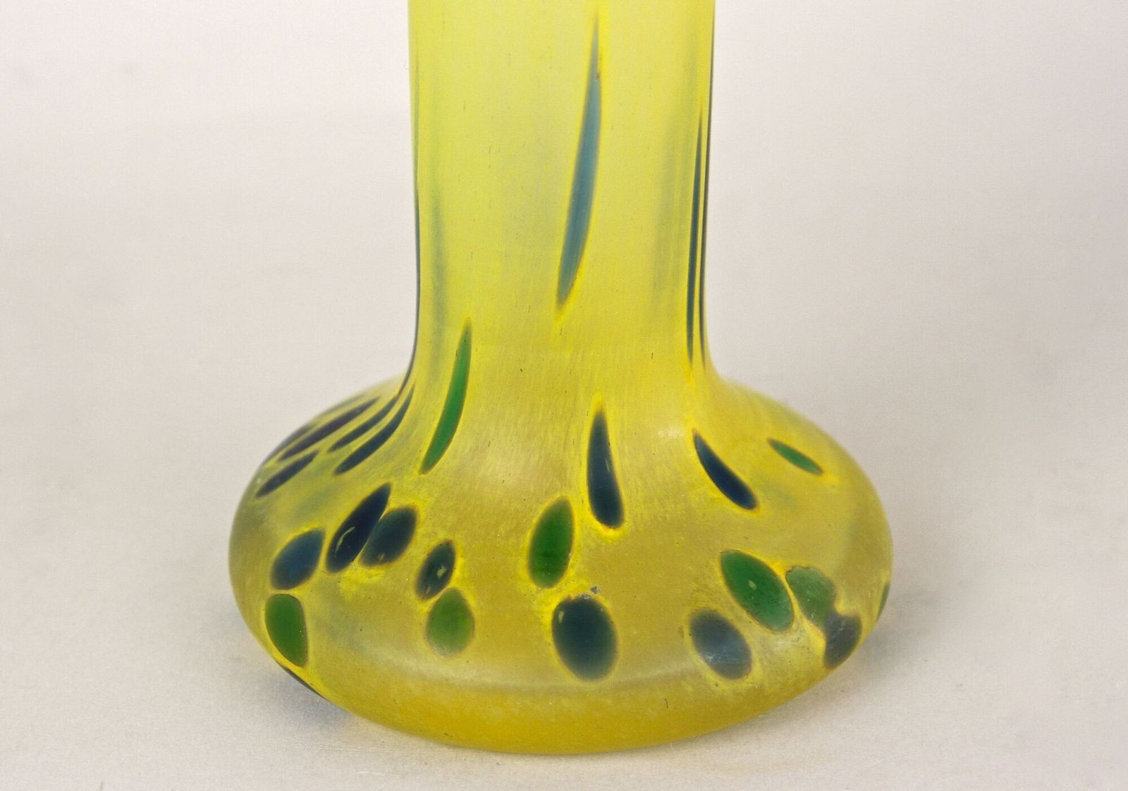 20th Century Yellow Art Nouveau Vase, Bohemian Glass, Cz Ca. 1910 photo Home Decor