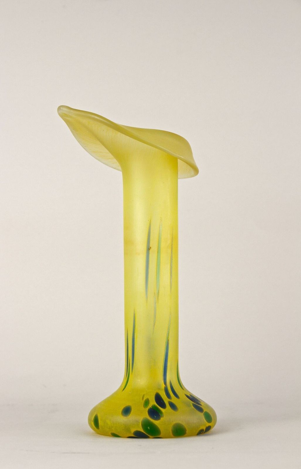 photo for sale 20th Century Yellow Art Nouveau Vase, Bohemian Glass, Cz Ca. 1910