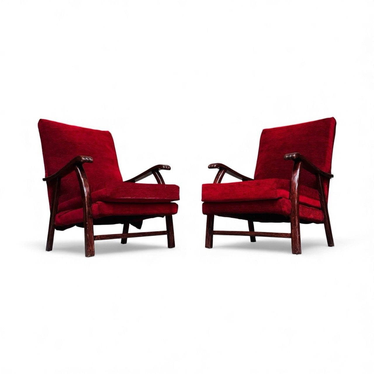 photo furniture Pair Of Antique Oak Armchairs Art Deco C1930s Superior Quality