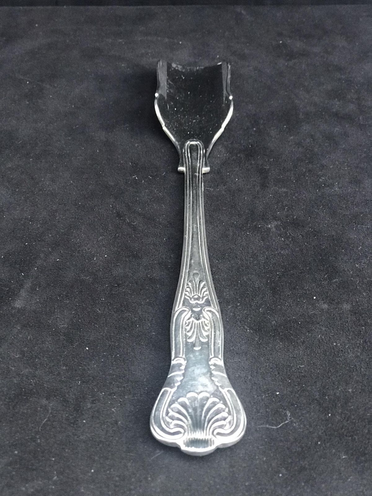 Antique Silver Plated Stilton Cheese Scoop: English Flatware, 1900s Collector Gift photo for sale