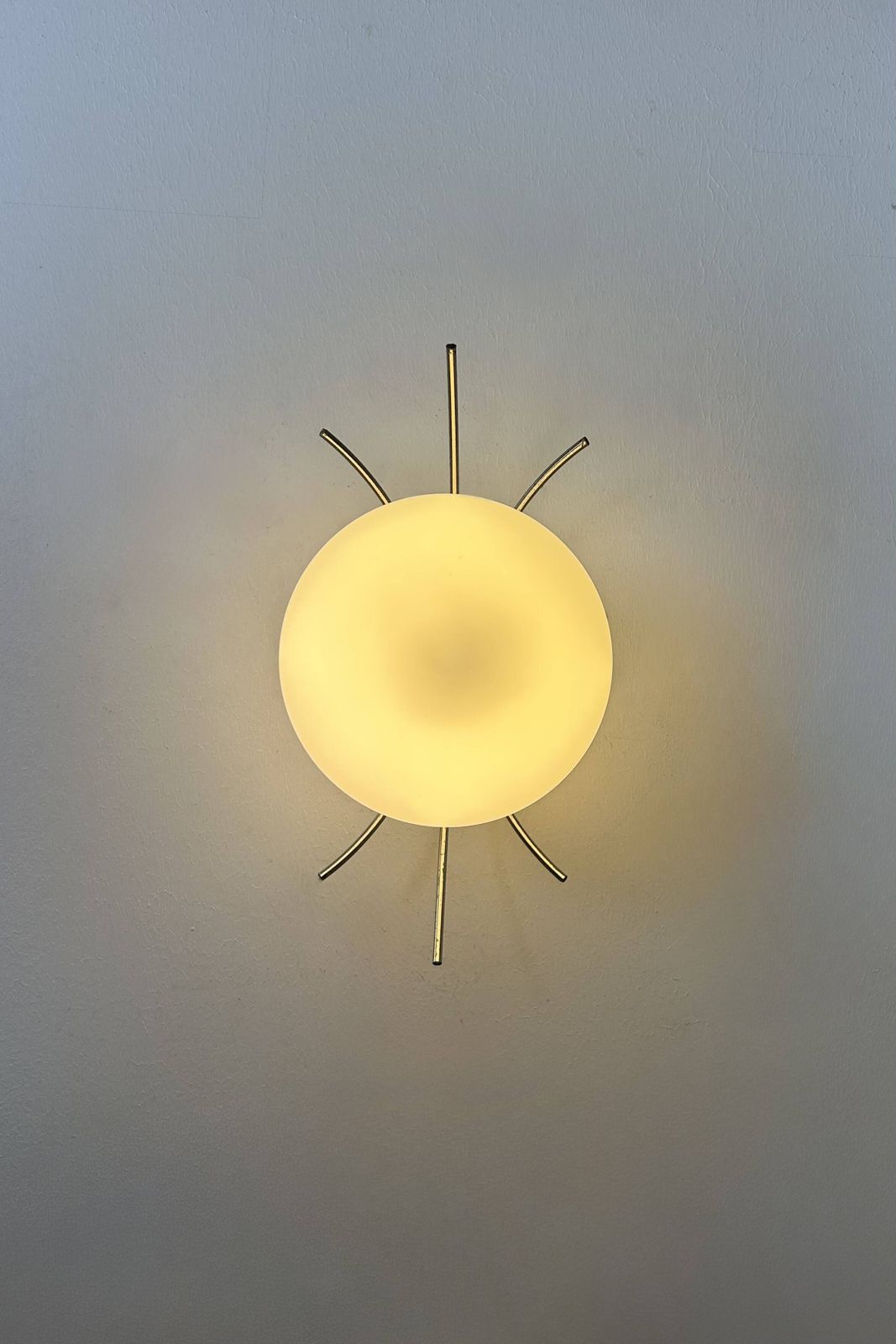Pair Of Vintage Wall Lights, Chrome And Opaline, France, 1970 photo vinterior