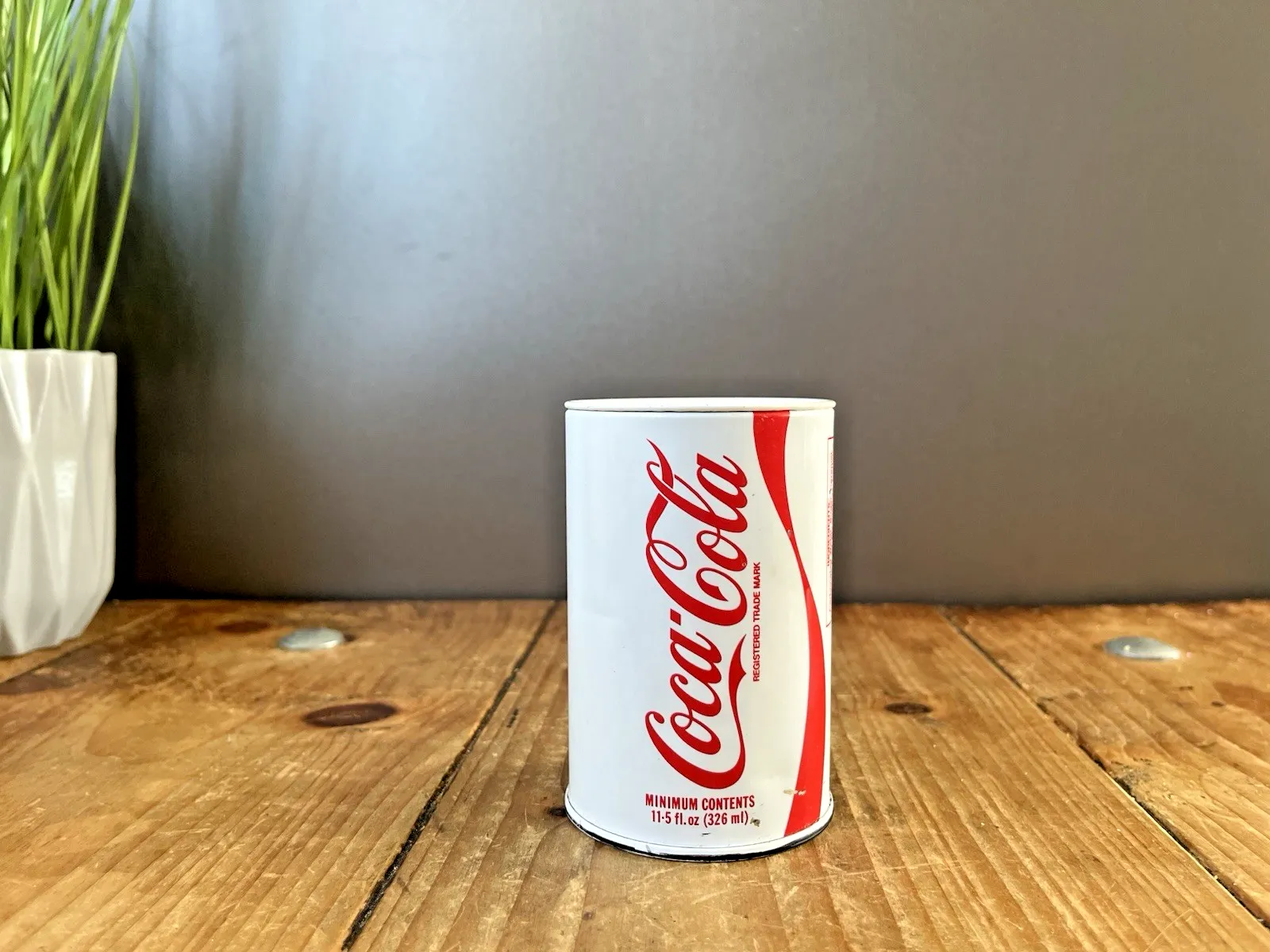 Rare Vintage 70's 80's White Coca Cola Coke Drinks Can Money Box Tin Coin Bank photo 100.0