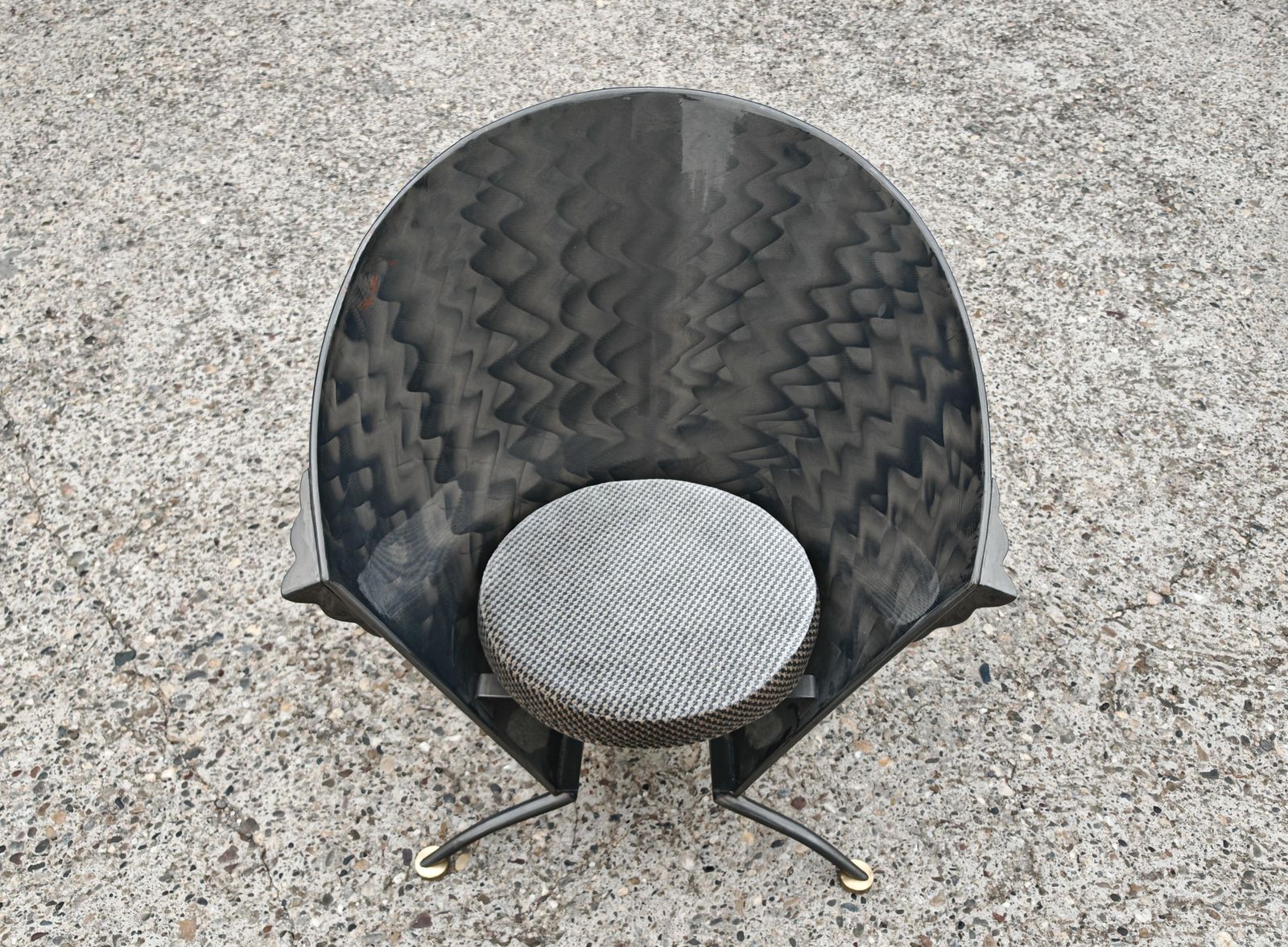 Postmodern Sculptural Armchairs In Shape Of Cones In Steel By Steel Line, 1980s photo for sale