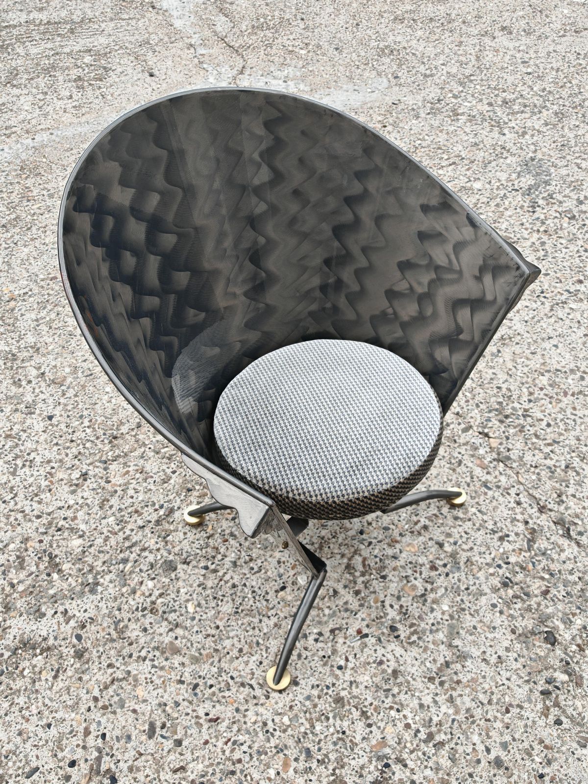 Postmodern Sculptural Armchairs In Shape Of Cones In Steel By Steel Line, 1980s photo buy