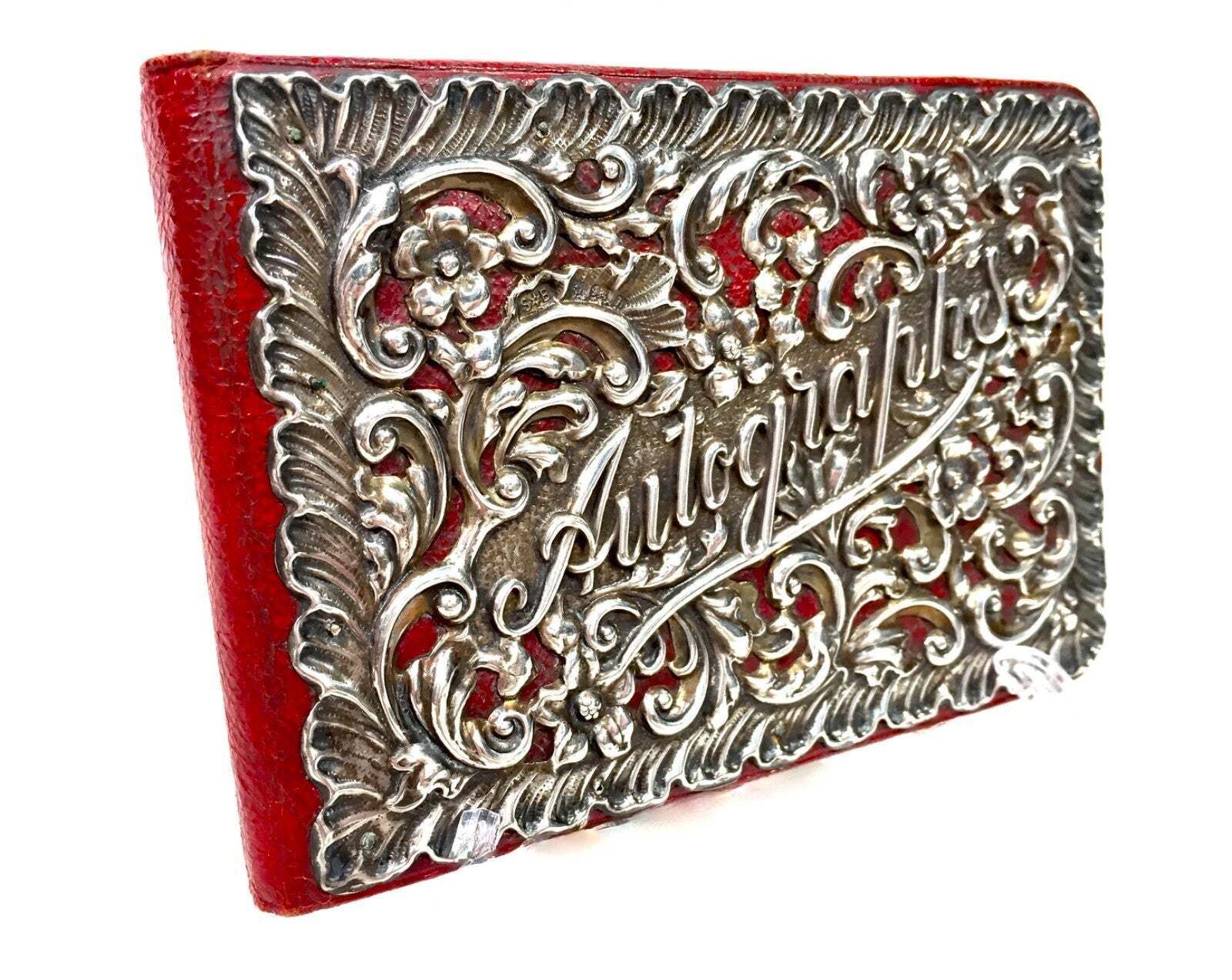 Antique Rock Brothers & Payne London Sterling Silver Autograph Notebook C.1901
