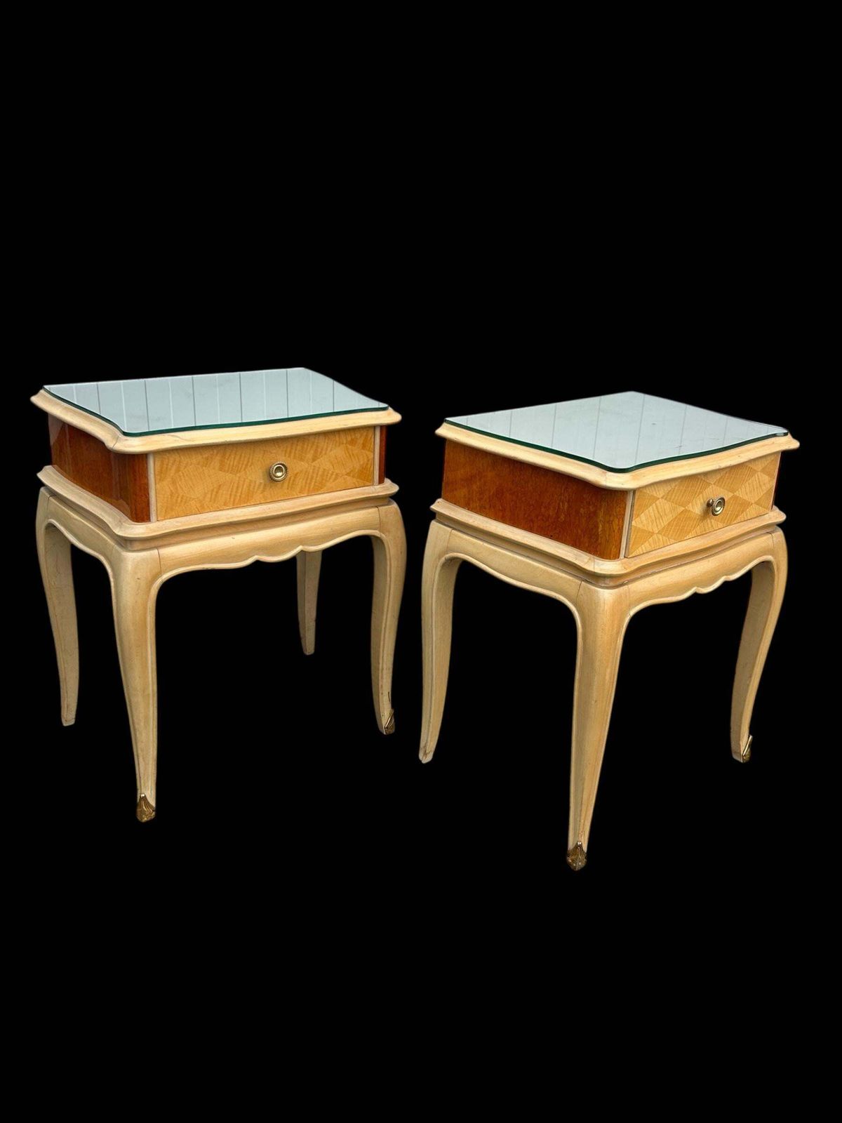 Pair Of Side Tables Attributed To Rene His photo for sale