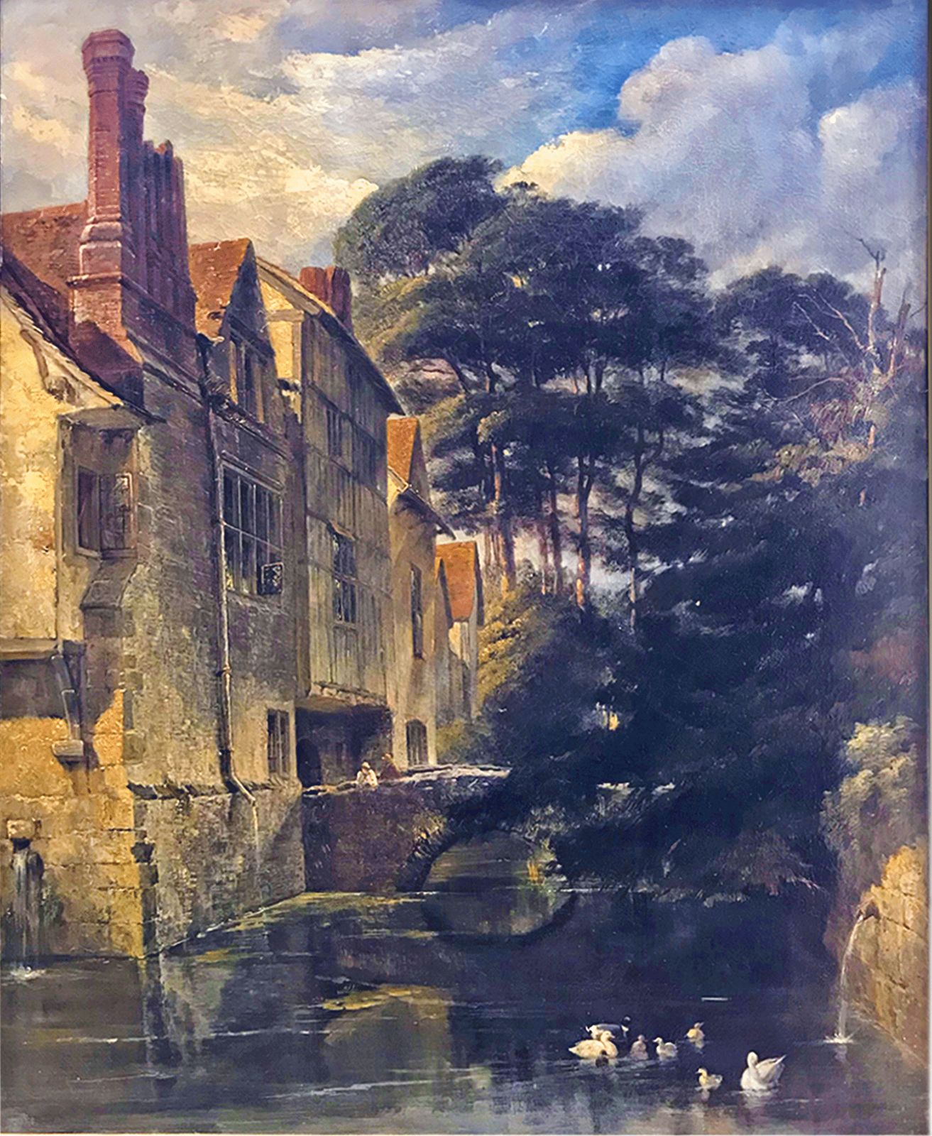 Charles Tattershall Dodd (British, 1815 1878) Ightham Moat, Kent. Oil On Canvas photo furniture