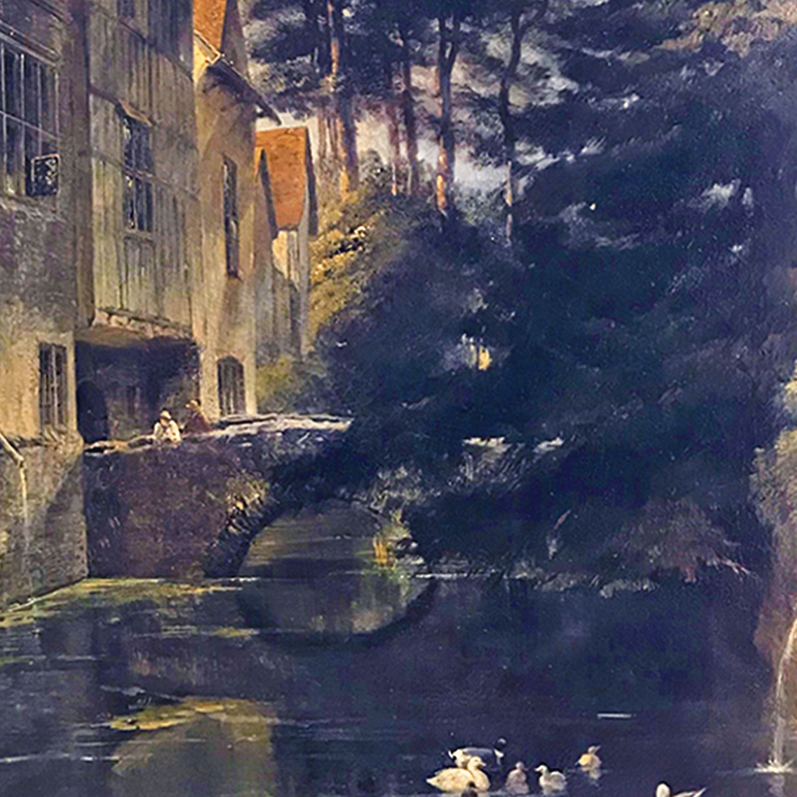 Charles Tattershall Dodd (British, 1815 1878) Ightham Moat, Kent. Oil On Canvas photo 8250.0