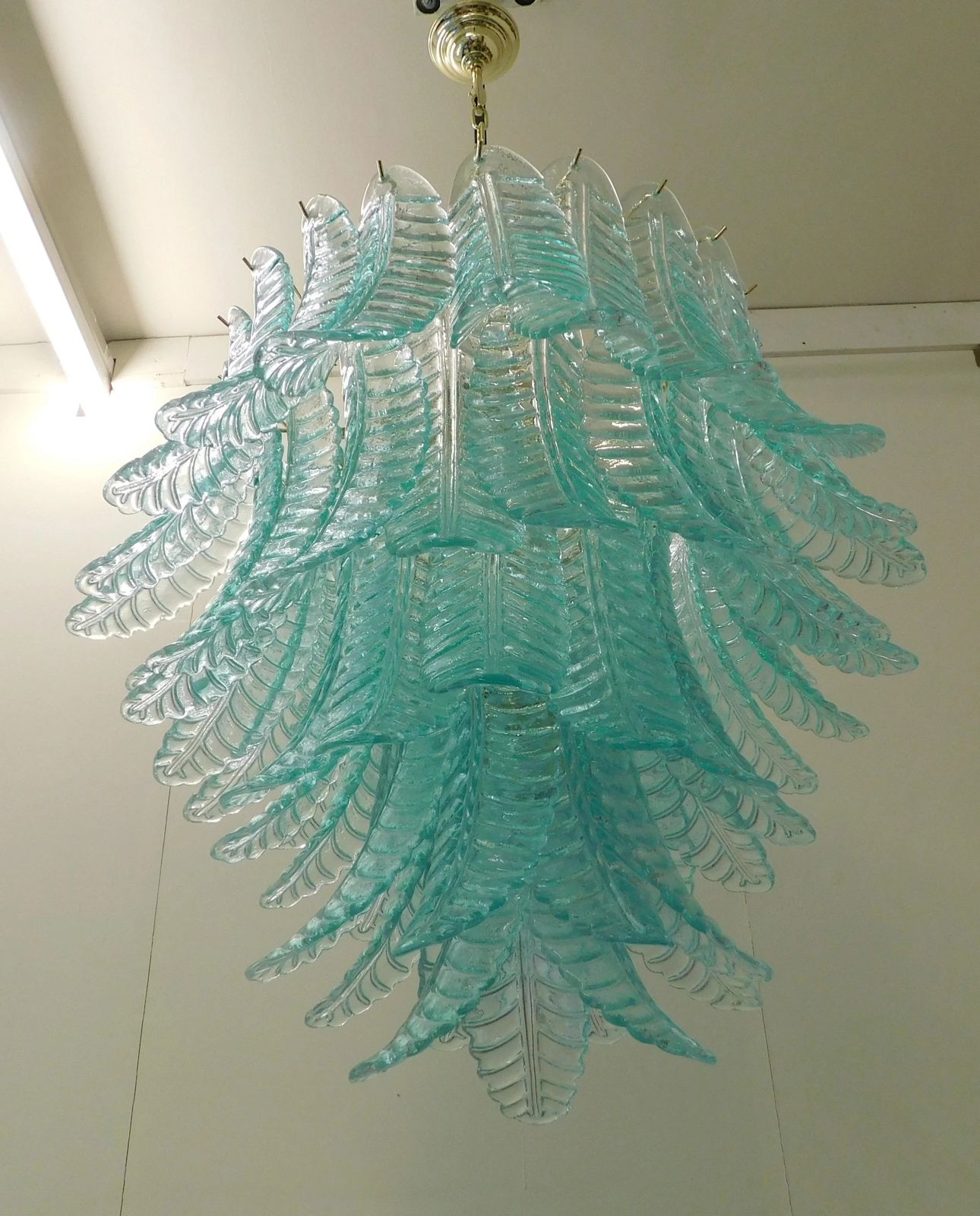 Aquamarine Murano Fern Chandelier photo Lighting