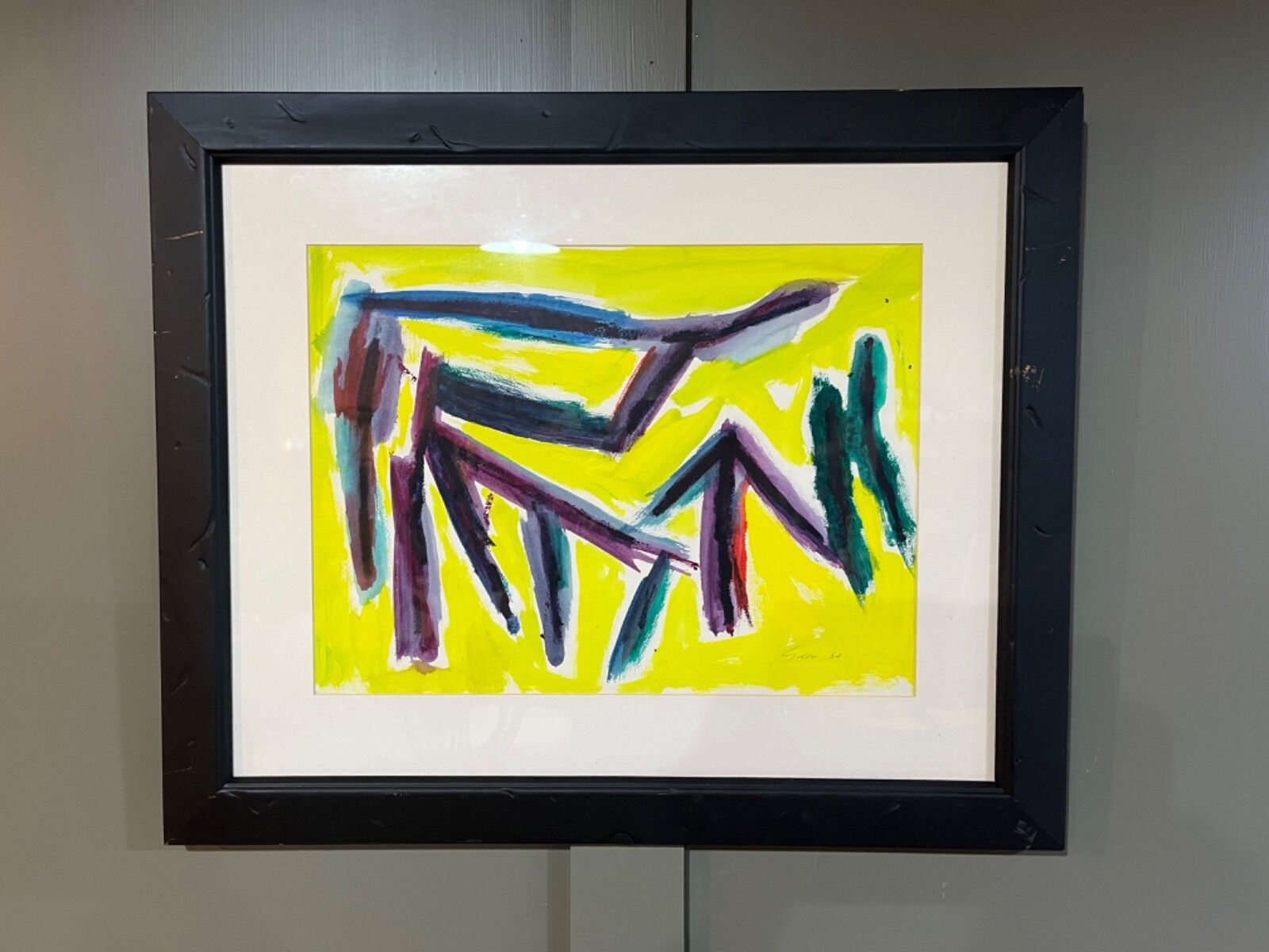 Original William Gear Painting Water Colour Abstract Composition 1984 “Rhodes” photo buy