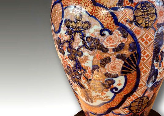 Early Fukagawa Early Meiji Period Large Vase Circa 1875 photo for sale