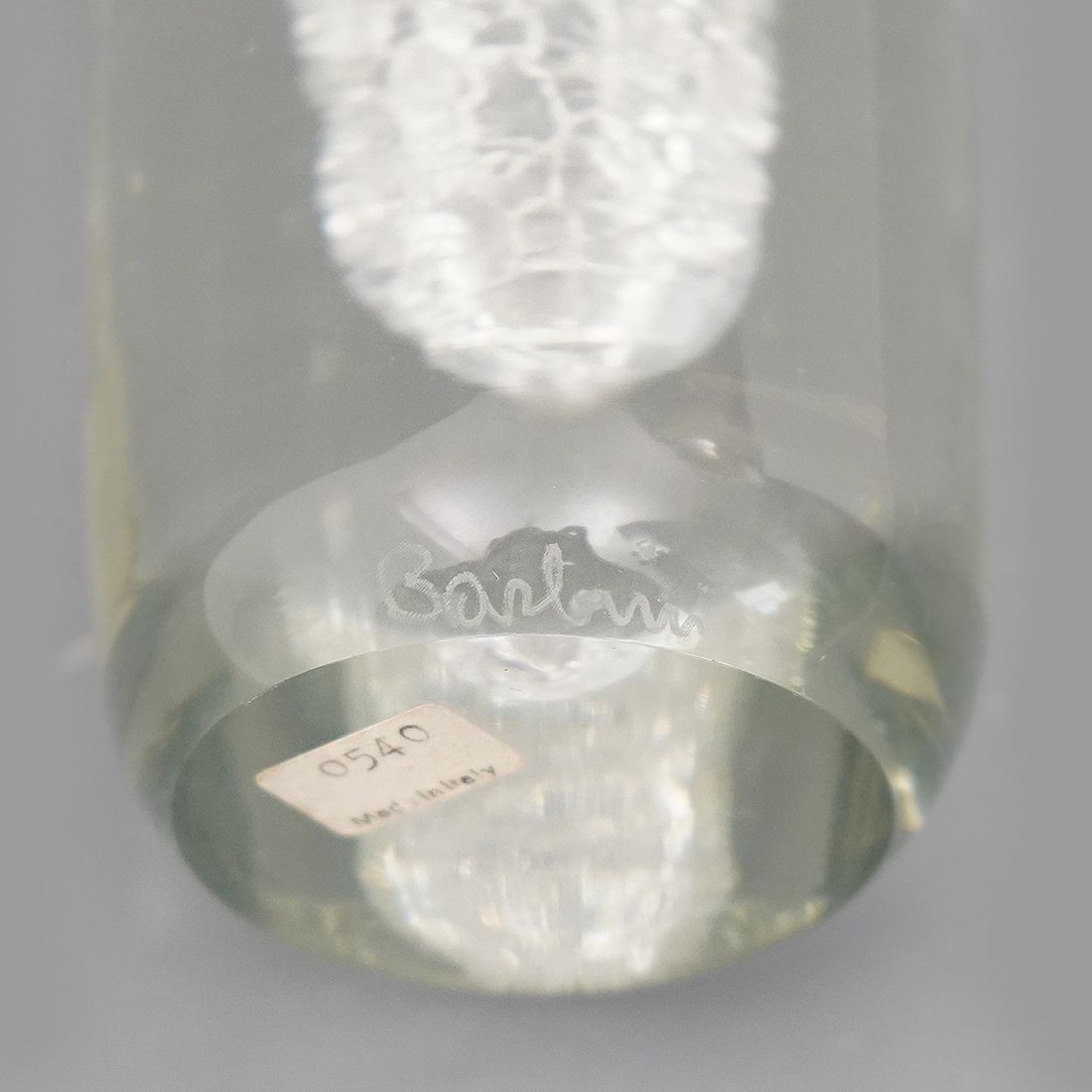 750.0 Clear Glass Vase By Alfredo Barbini For Barbini, 1970s photo
