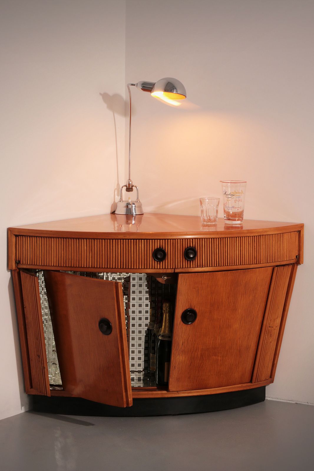 Furniture Bar Cabinet In Light Wood Attributed To Paolo Buffa, 1940s photo