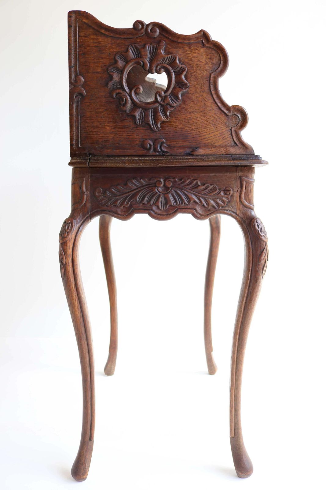 Antique Country French Carved Oak Bedside Table Nightstand Louis XV Style 1900 photo 1387.0
