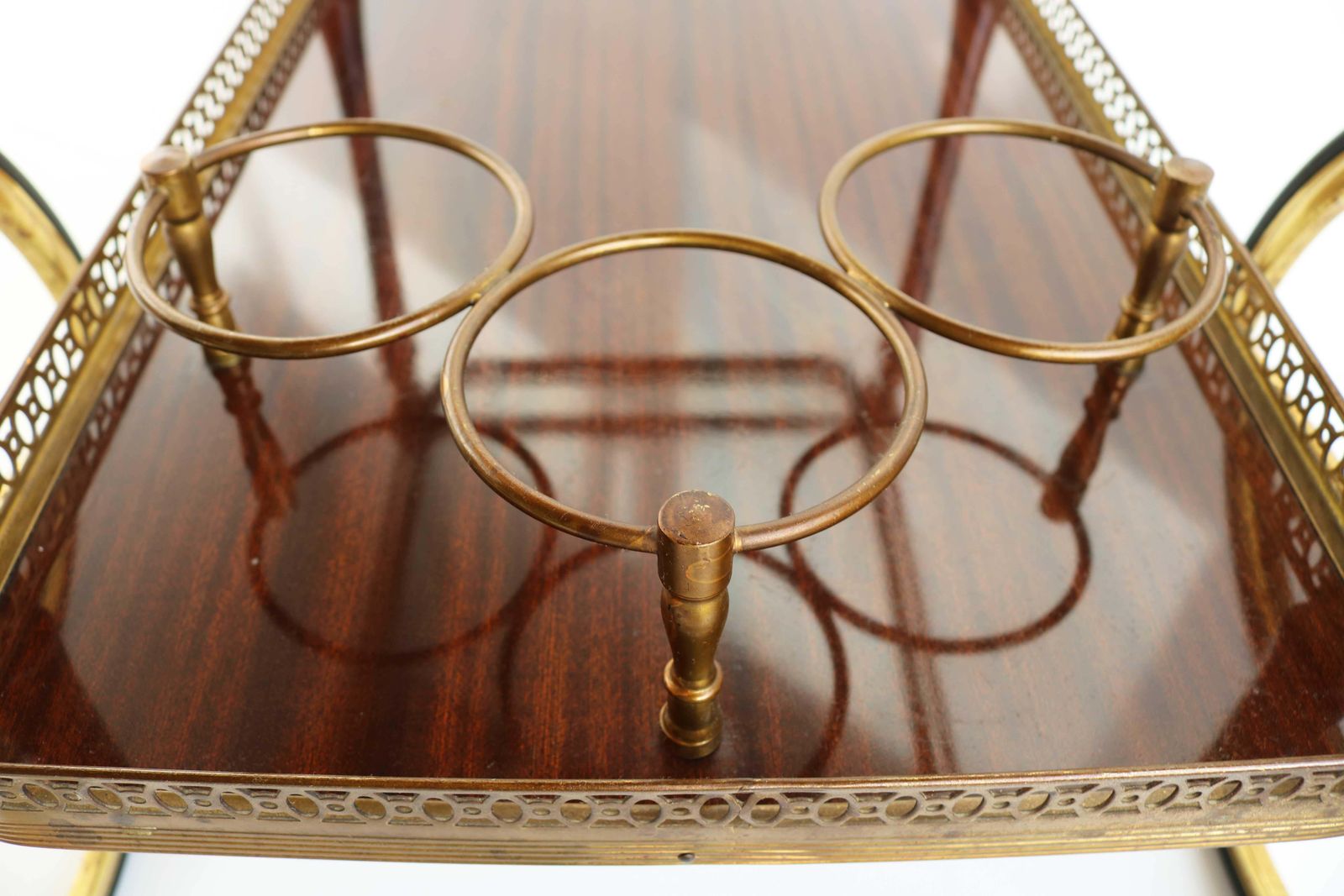 Mid Century Modern Maison Jansen Brass Drinks Trolley, France 1950s photo 2604.0