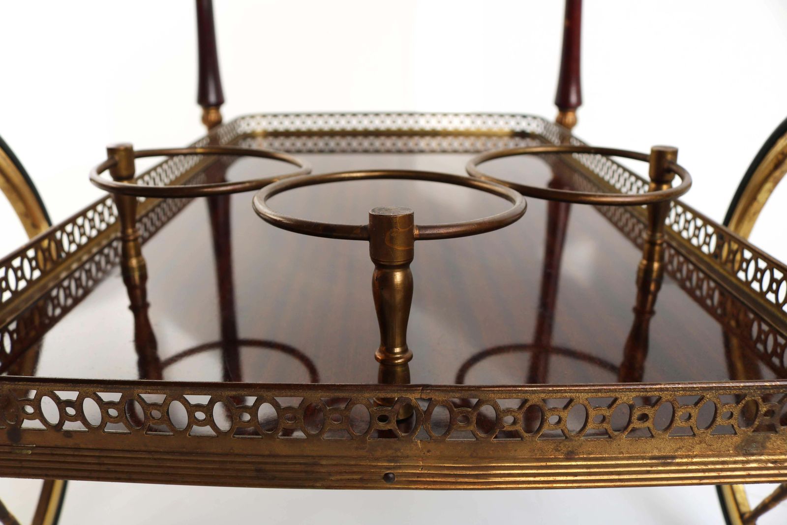 Home Decor Mid Century Modern Maison Jansen Brass Drinks Trolley, France 1950s photo