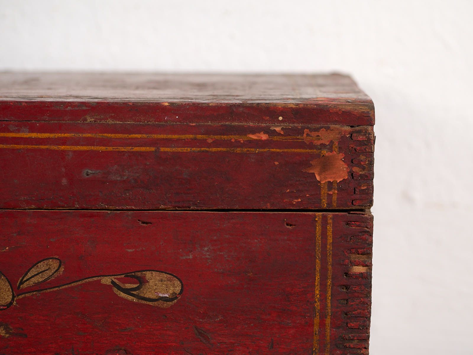Antique Rectangular Box With Floral Motifs (C.1900) #3 photo Furniture