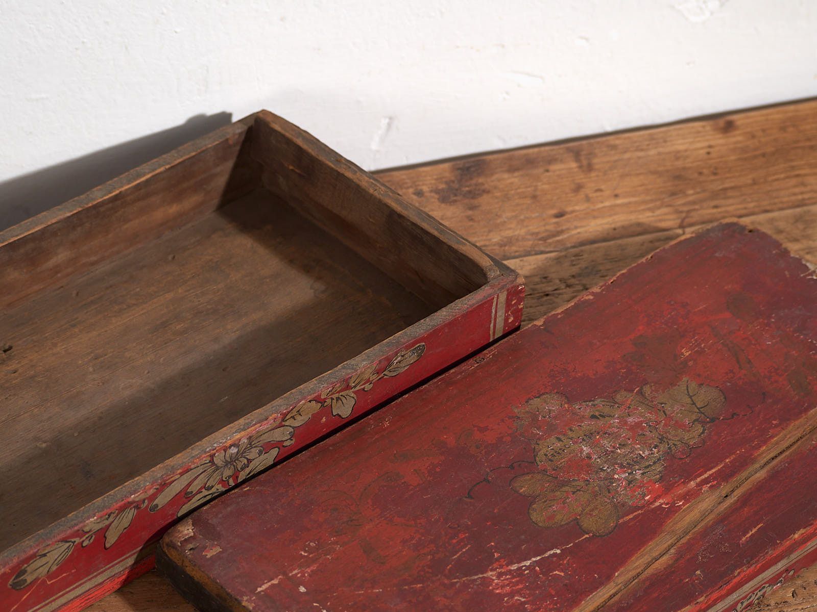 Antique Box With Red Patina (C.1900) #4 photo for sale