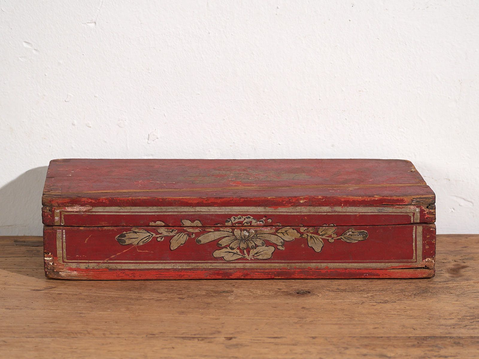 Antique Box With Red Patina (C.1900) #4 photo Furniture