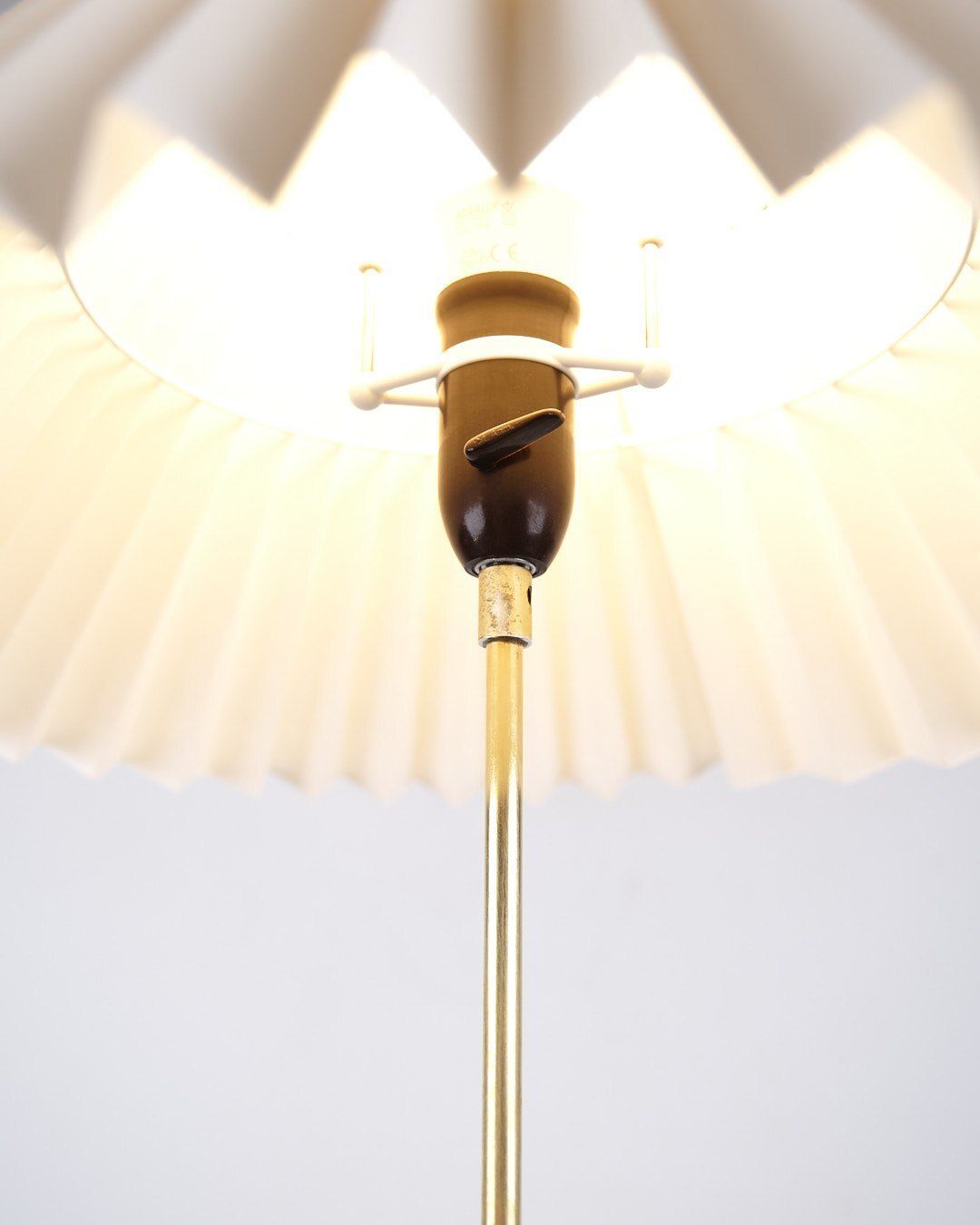 Floor Lamp   Teak   Pleated Shade   Danish Design   1960s photo for sale