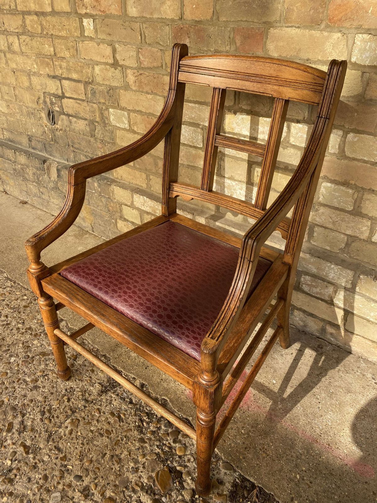 An Aesthetic Movement Oak Armchair Circa 1890 photo vinterior