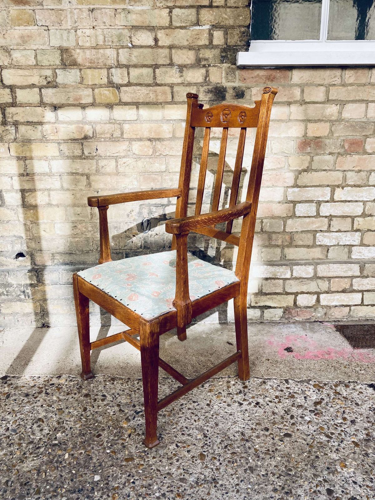 Arts And Crafts Oak Carver Chair photo buy
