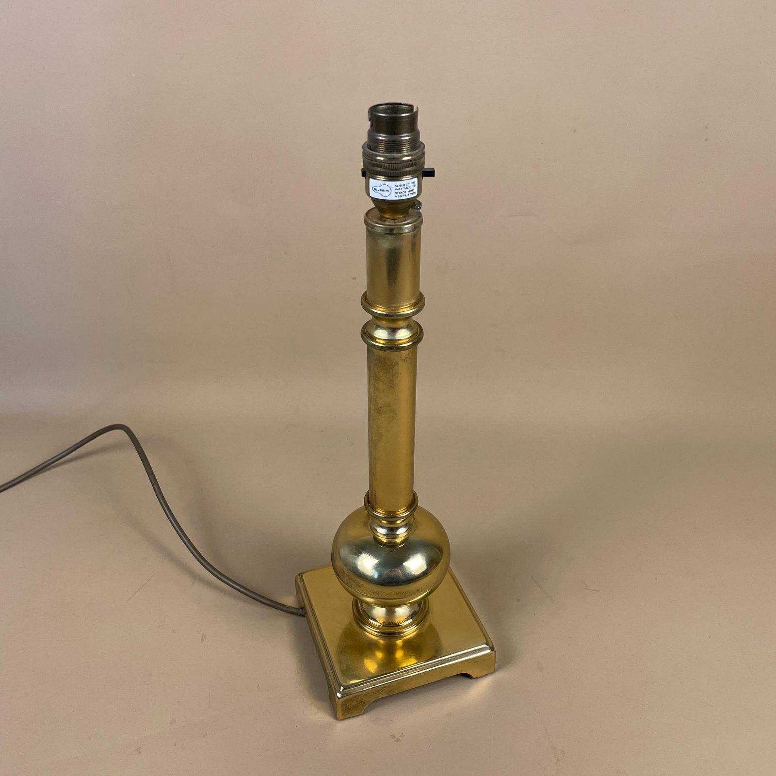 Antique Metal Gold Brass Lamp Light Ornate Vintage Square Base Pattern Bedside Side Desk 4 Feet Column Regency Classic photo buy