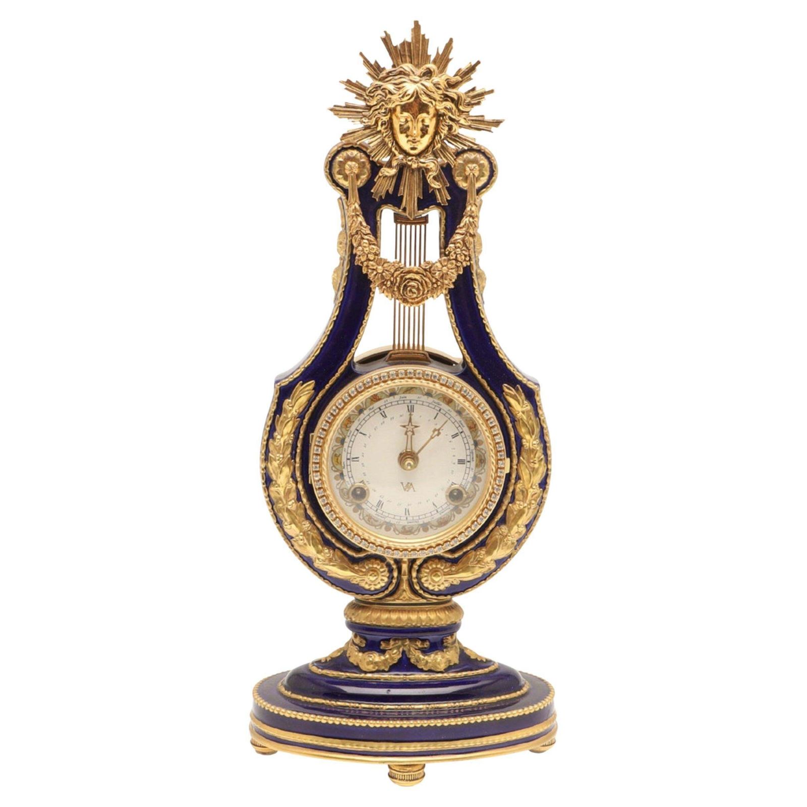 V&A Marie Antoinette Mantel Clock Sèvres Style Porcelain Gilt Bronze Decoration