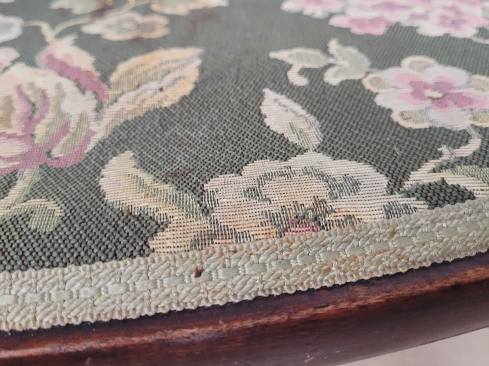 photo for sale Edwardian Armchair Inlaid Floral Upholstery English 1900s Postage Available
