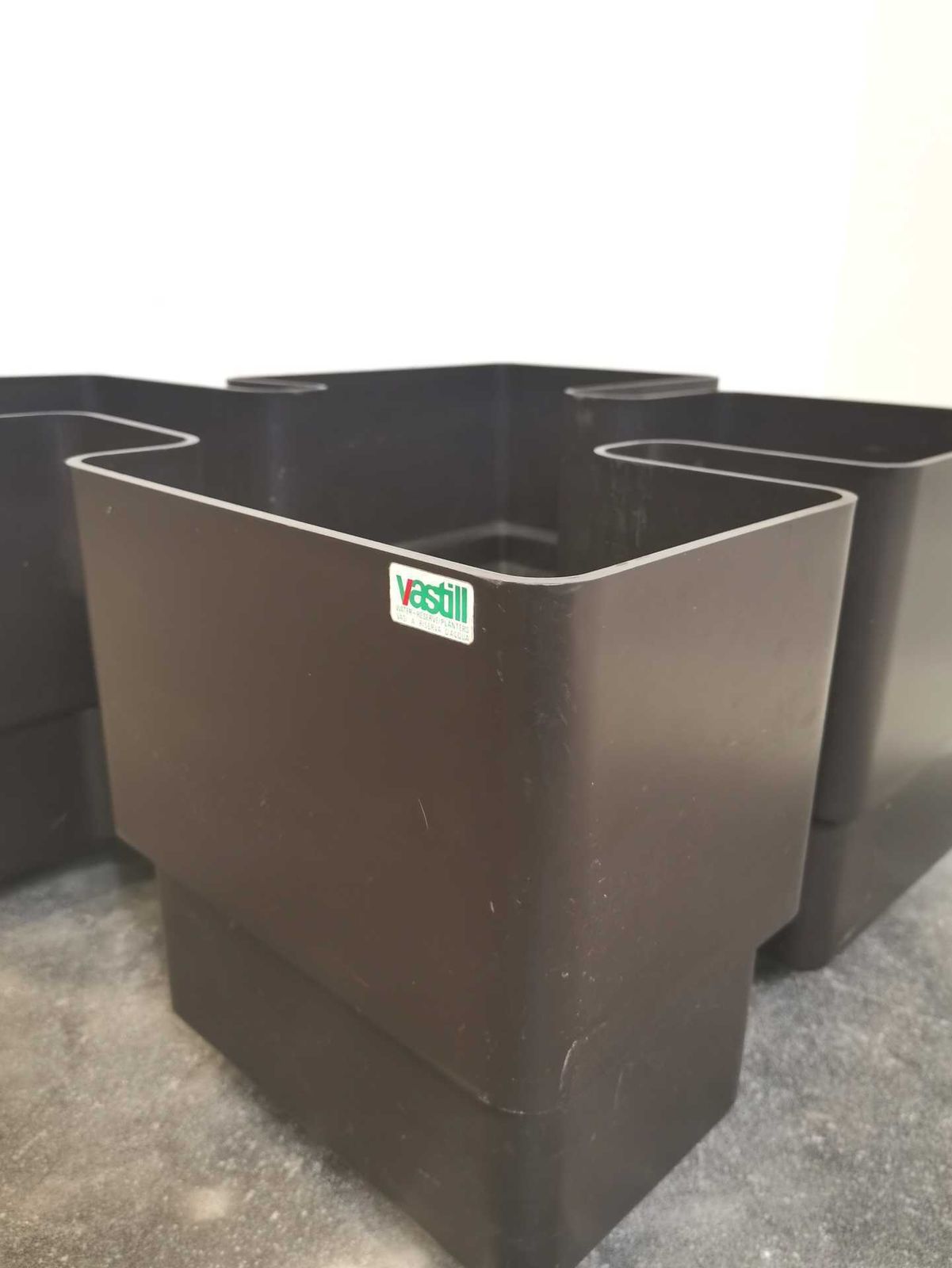 Vastill Dark Brown Plastic Planter By Michael Mccann, 1970s photo furniture