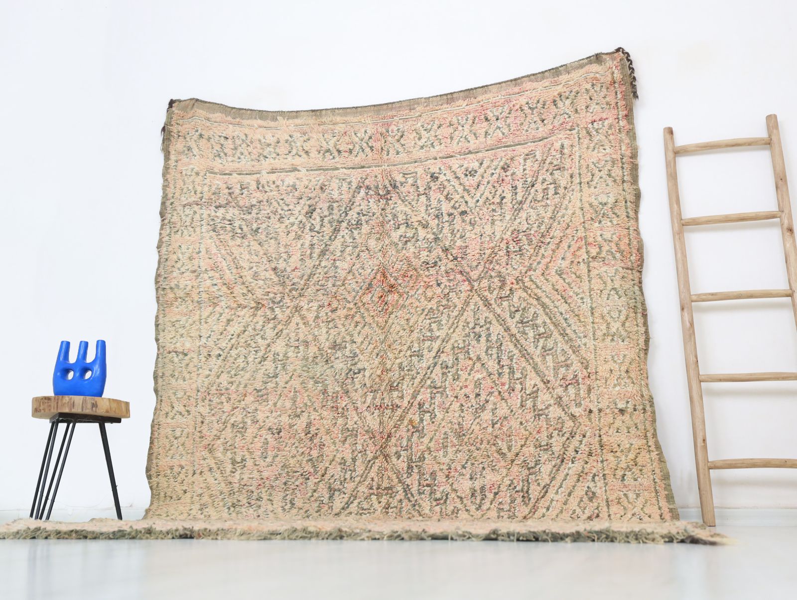 Issem Vintage Moroccan Rug 6'8" X9'6" photo for sale