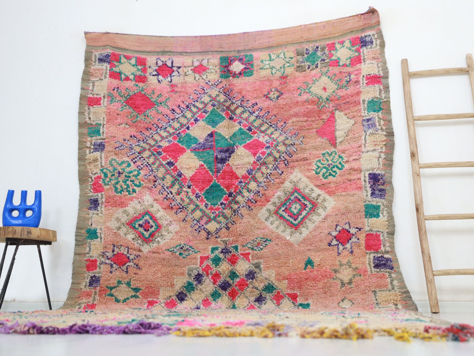 Heba Vintage Moroccan Rug 6'4" X11'6" photo for sale