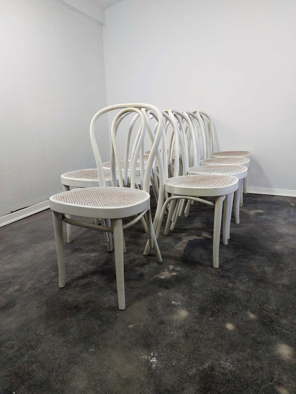 1 Of 9, Dining Chair, Bentwood Cane, No. 18, 1970s photo vintage