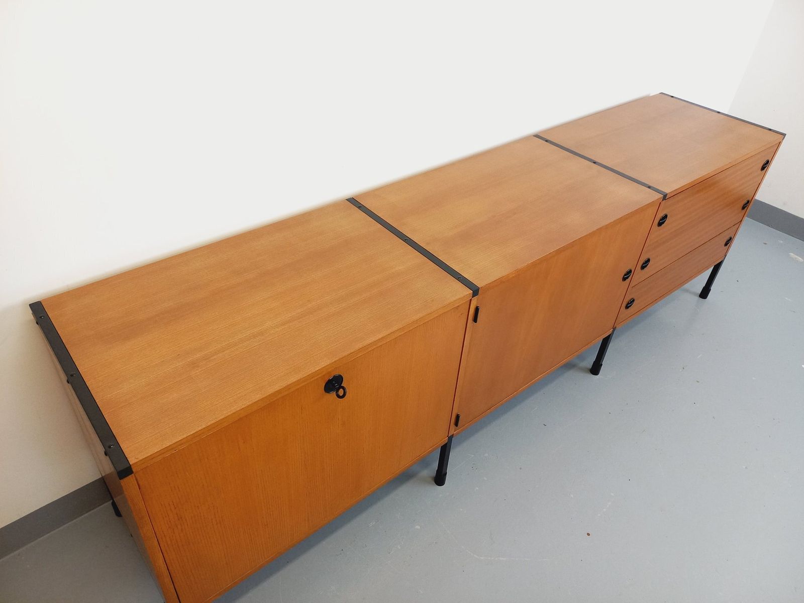 photo for sale Arp Minvielle Sideboard By Guariche Mortier Motte In Ash And Black Metal