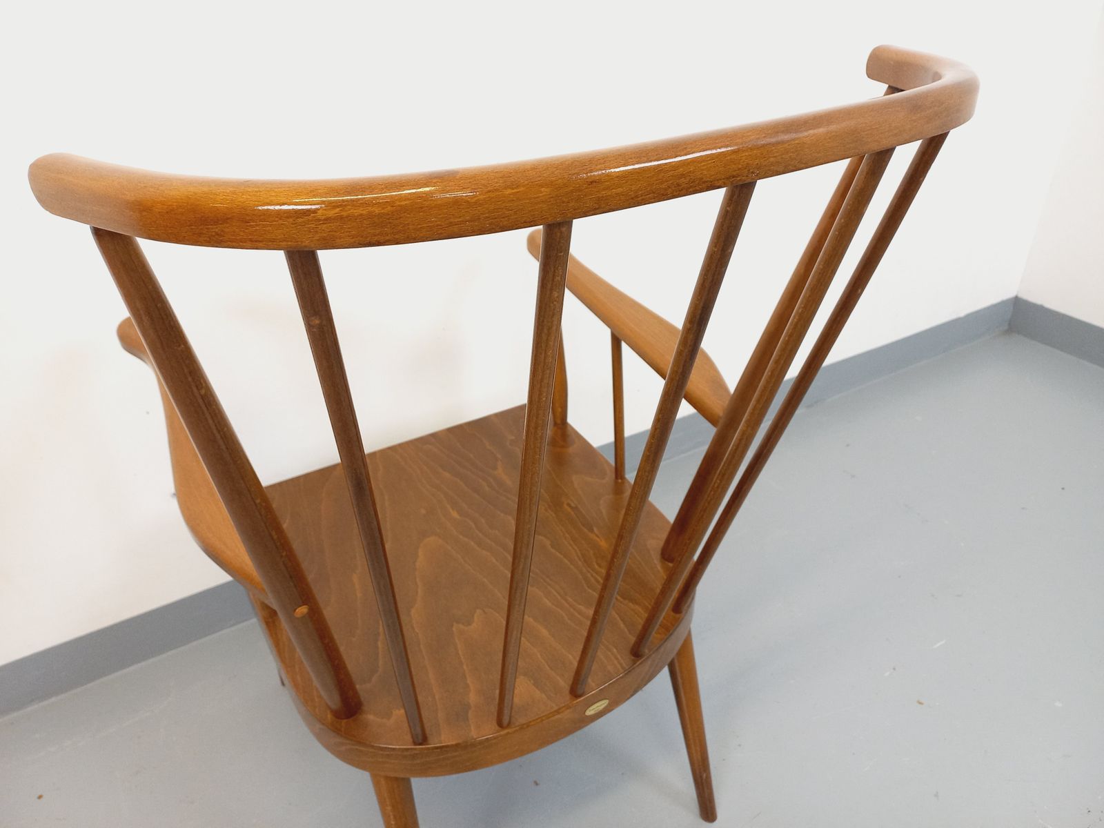 photo for sale Baumann Wooden Fan Armchair, 1960s