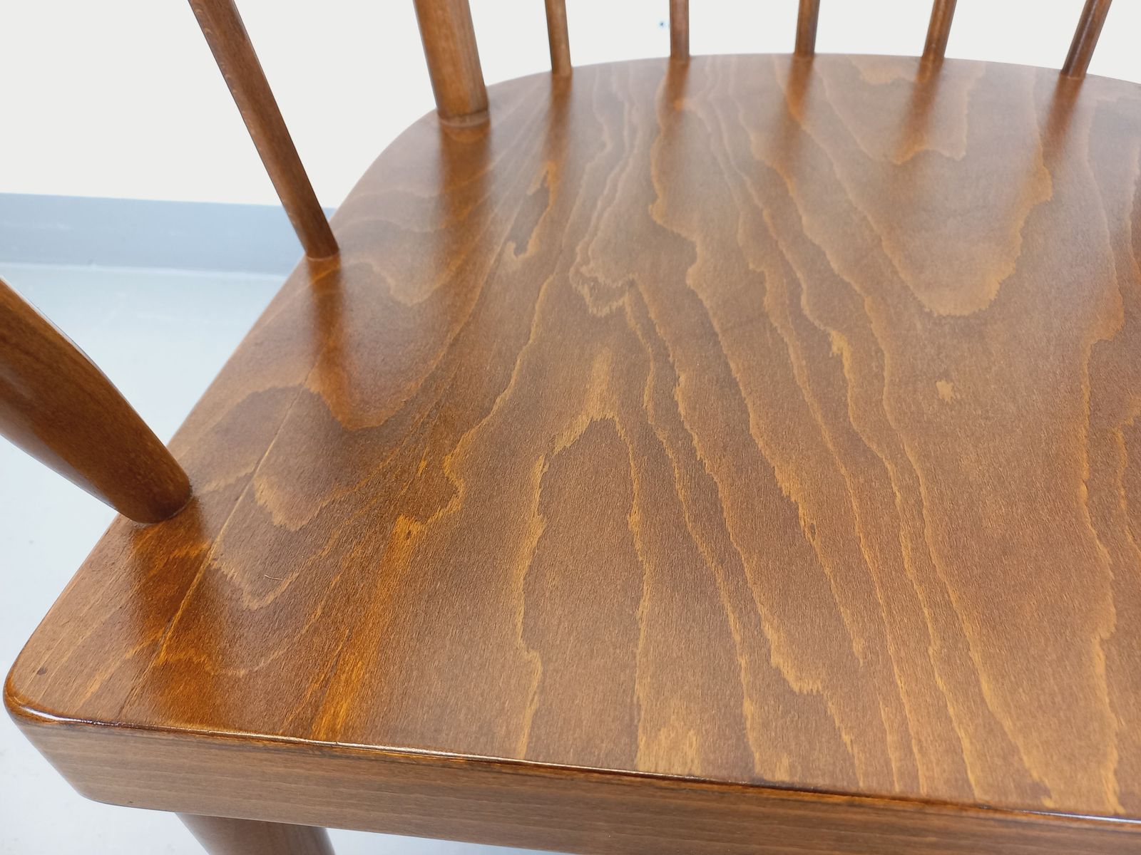 Furniture Baumann Wooden Fan Armchair, 1960s photo