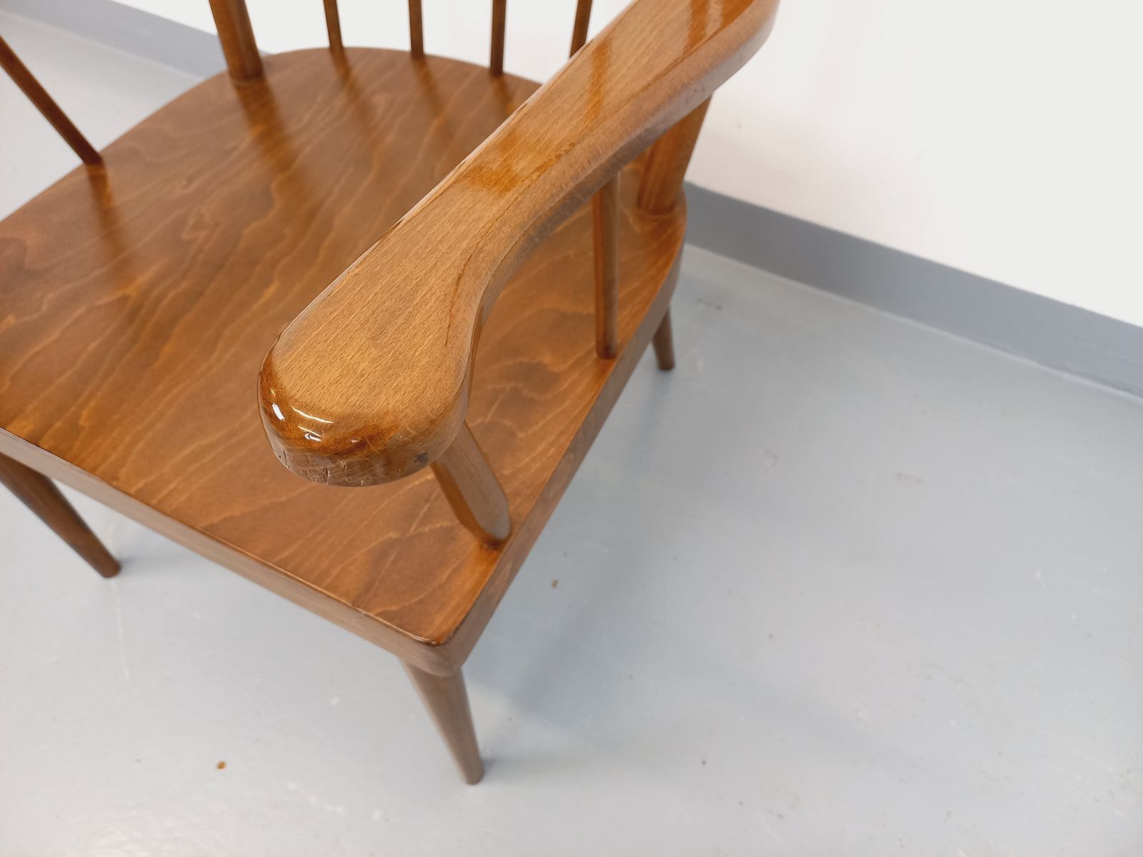 photo vintage Baumann Wooden Fan Armchair, 1960s