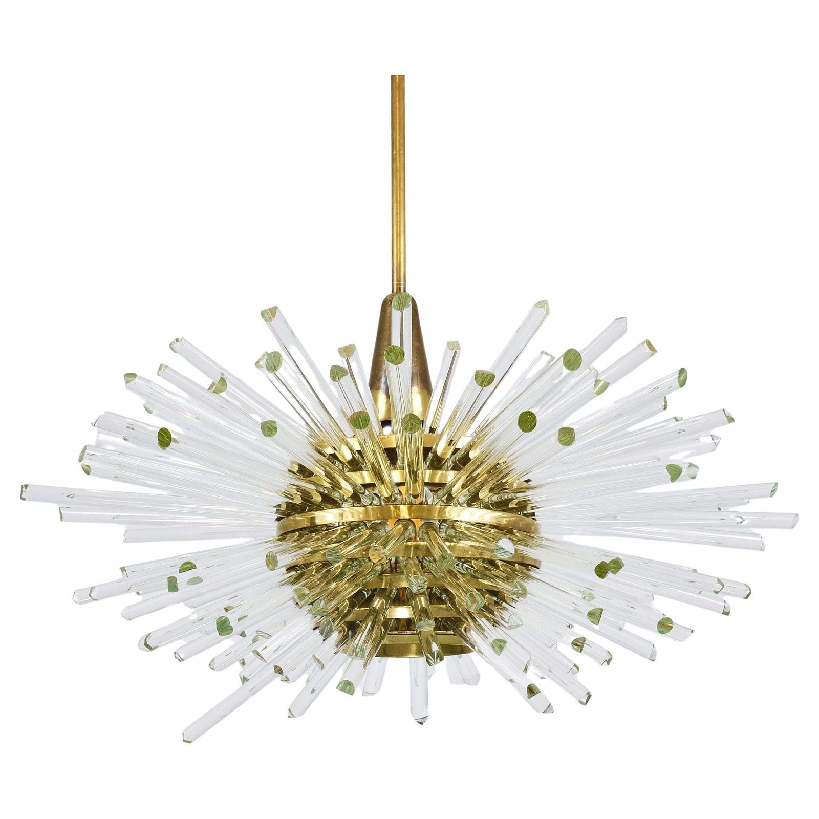 Bakalowits Miracle Sputnik Brass Chandelier With Crystal Glass Rods, 1960s