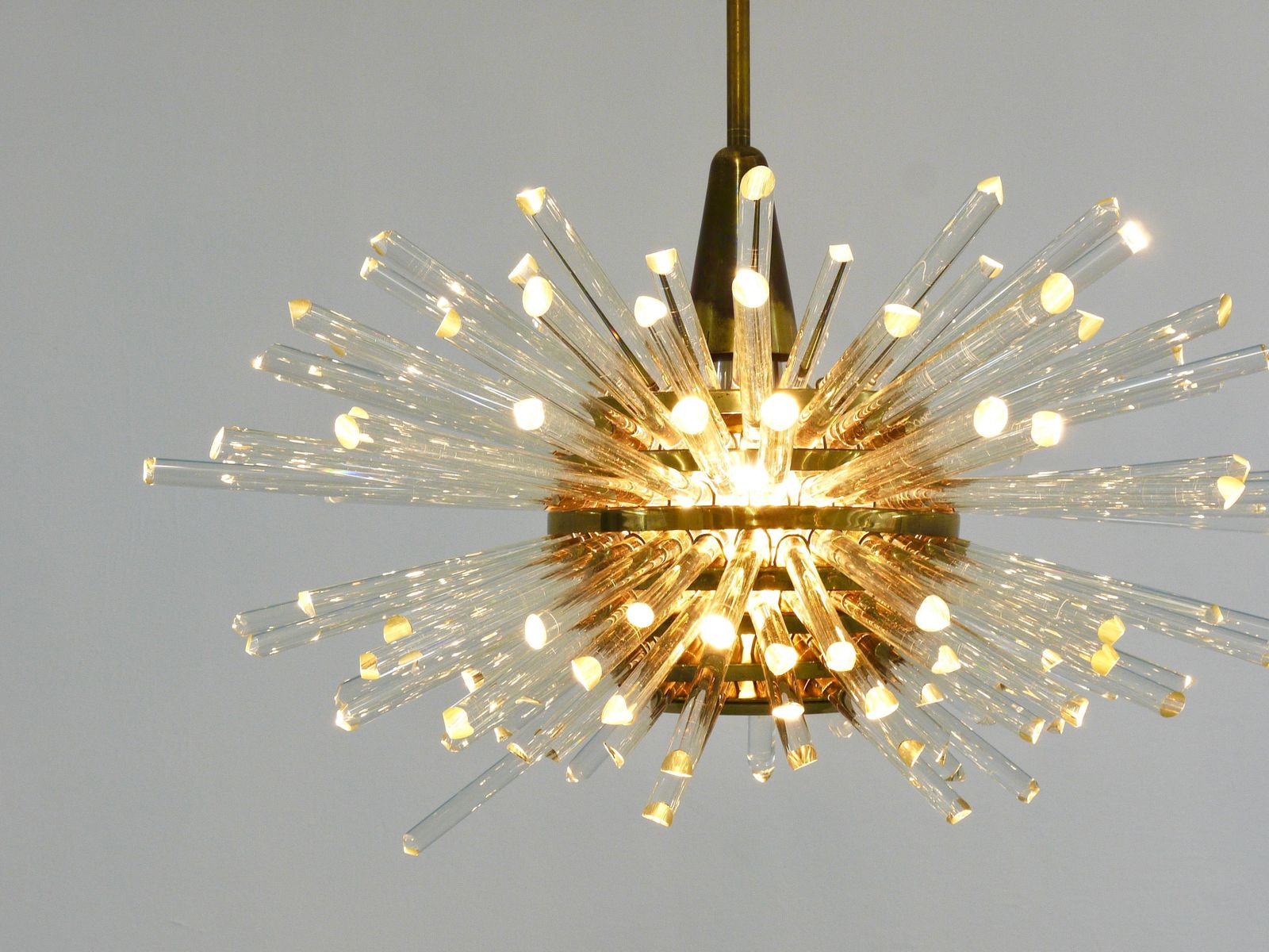 Bakalowits Miracle Sputnik Brass Chandelier With Crystal Glass Rods, 1960s photo buy