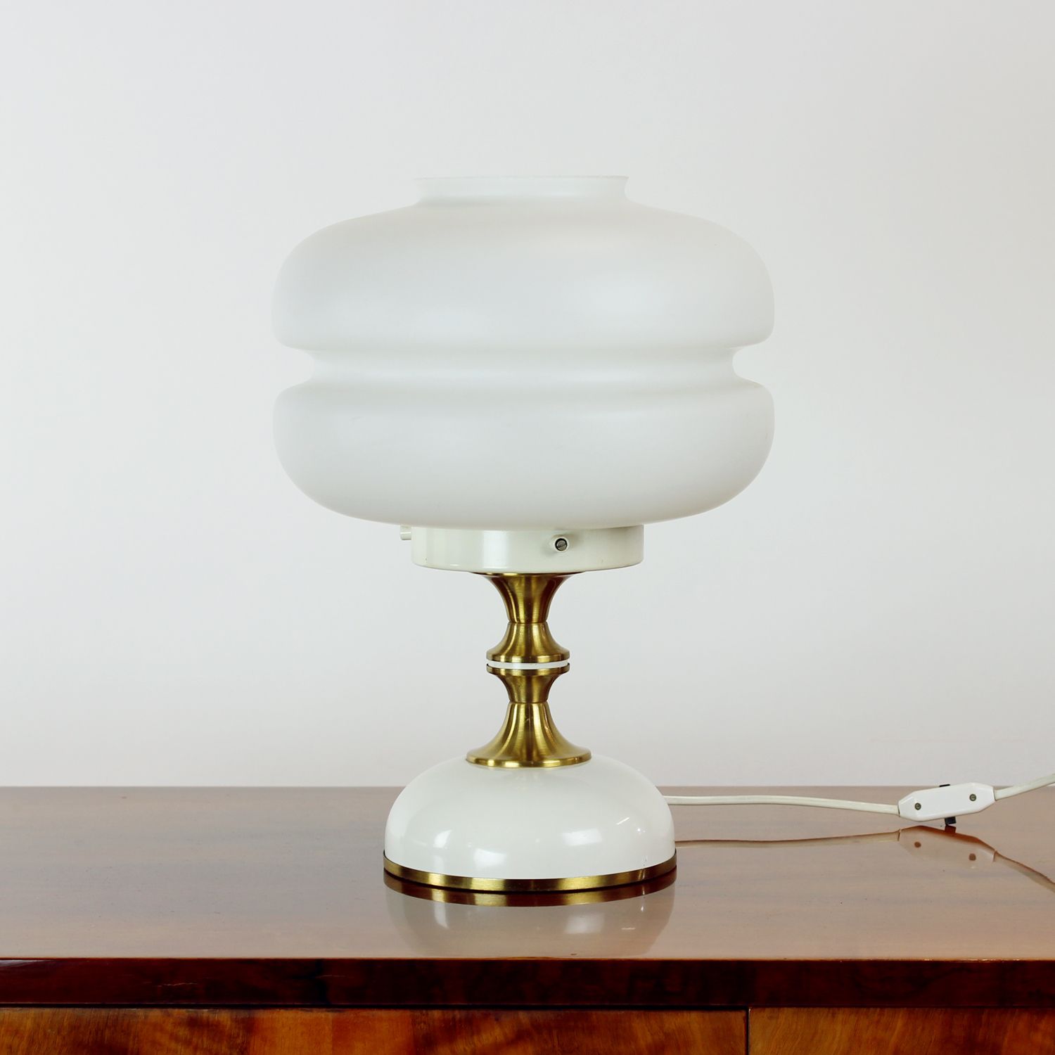 320.0 Space Age Table Lamp In Metal & Glass By Napako, Czechoslovakia 1970s photo