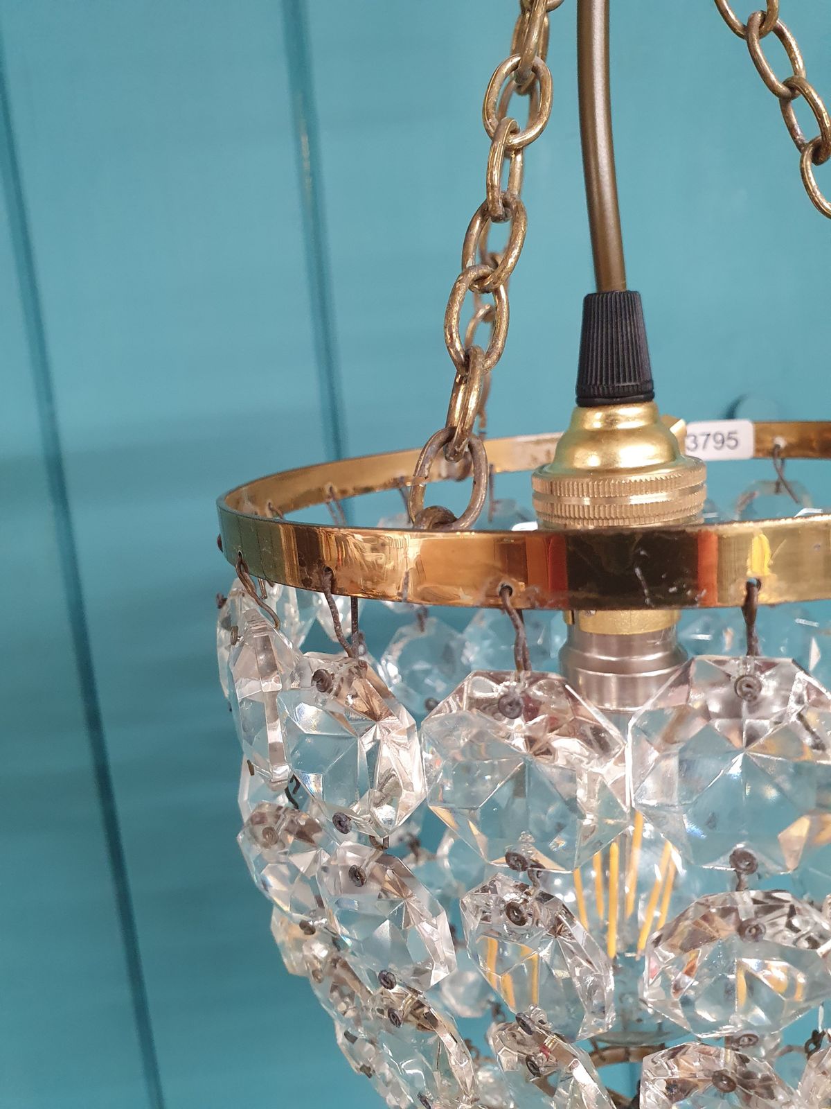 Early 20th Century Basket Chandelier 6" photo vinterior